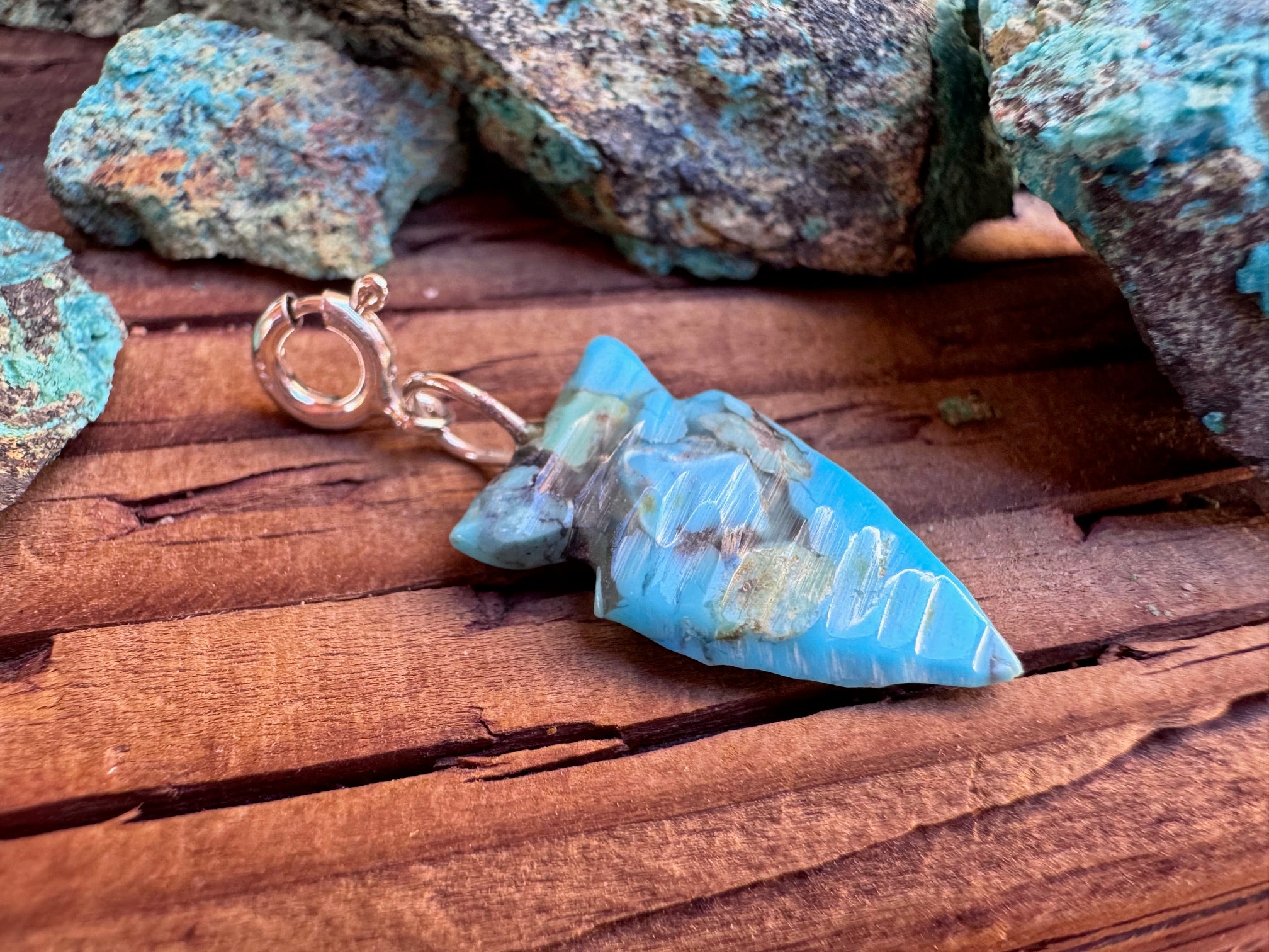 Handcrafted Turquoise Arrowhead Charm