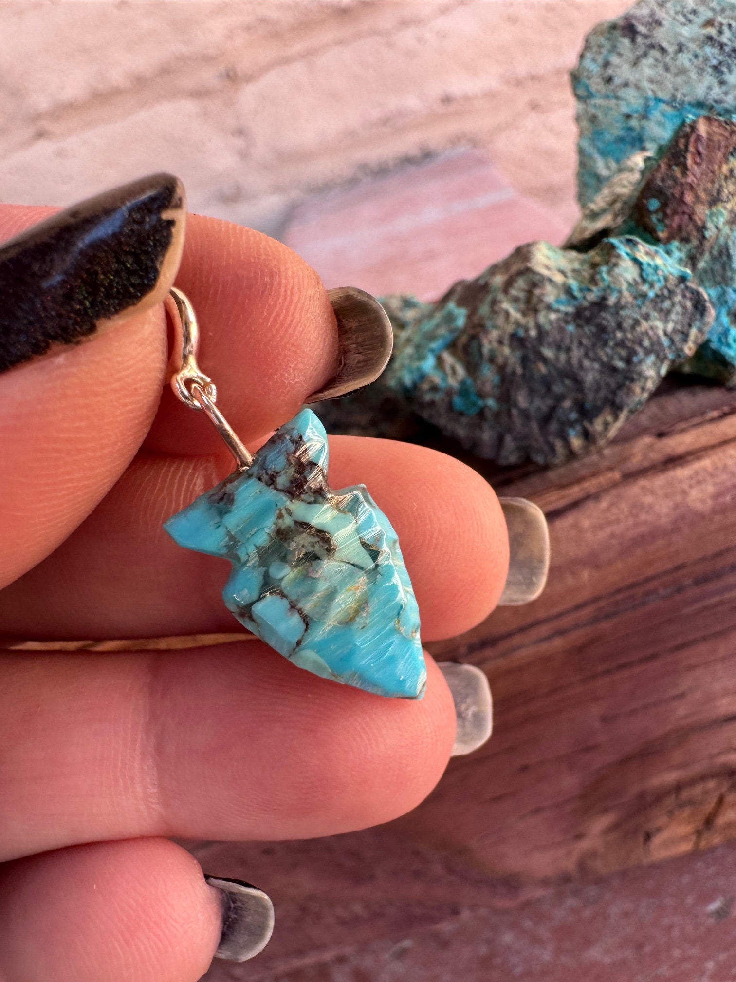 Handcrafted Turquoise Arrowhead Charm