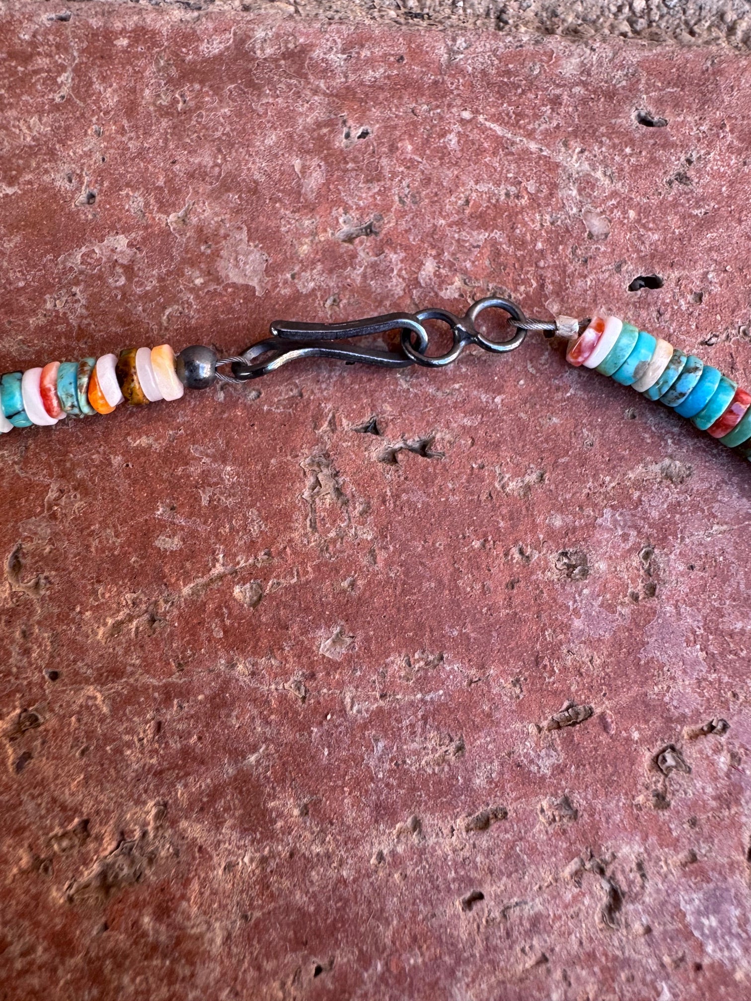 Handcrafted Turquoise, Spiny & Sterling Silver Beaded Necklace