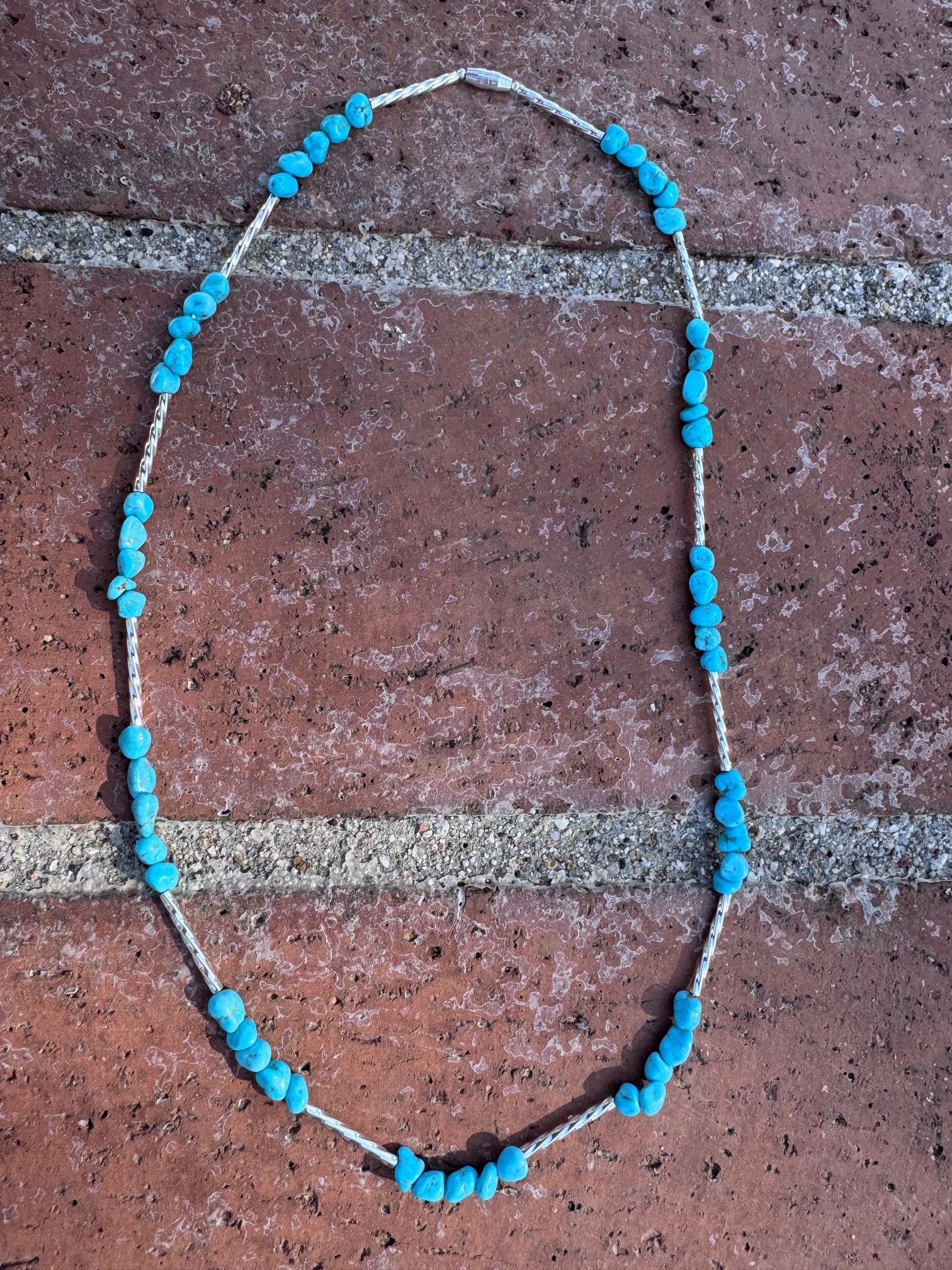 Handcrafted Kingman Turquoise Beaded Necklace