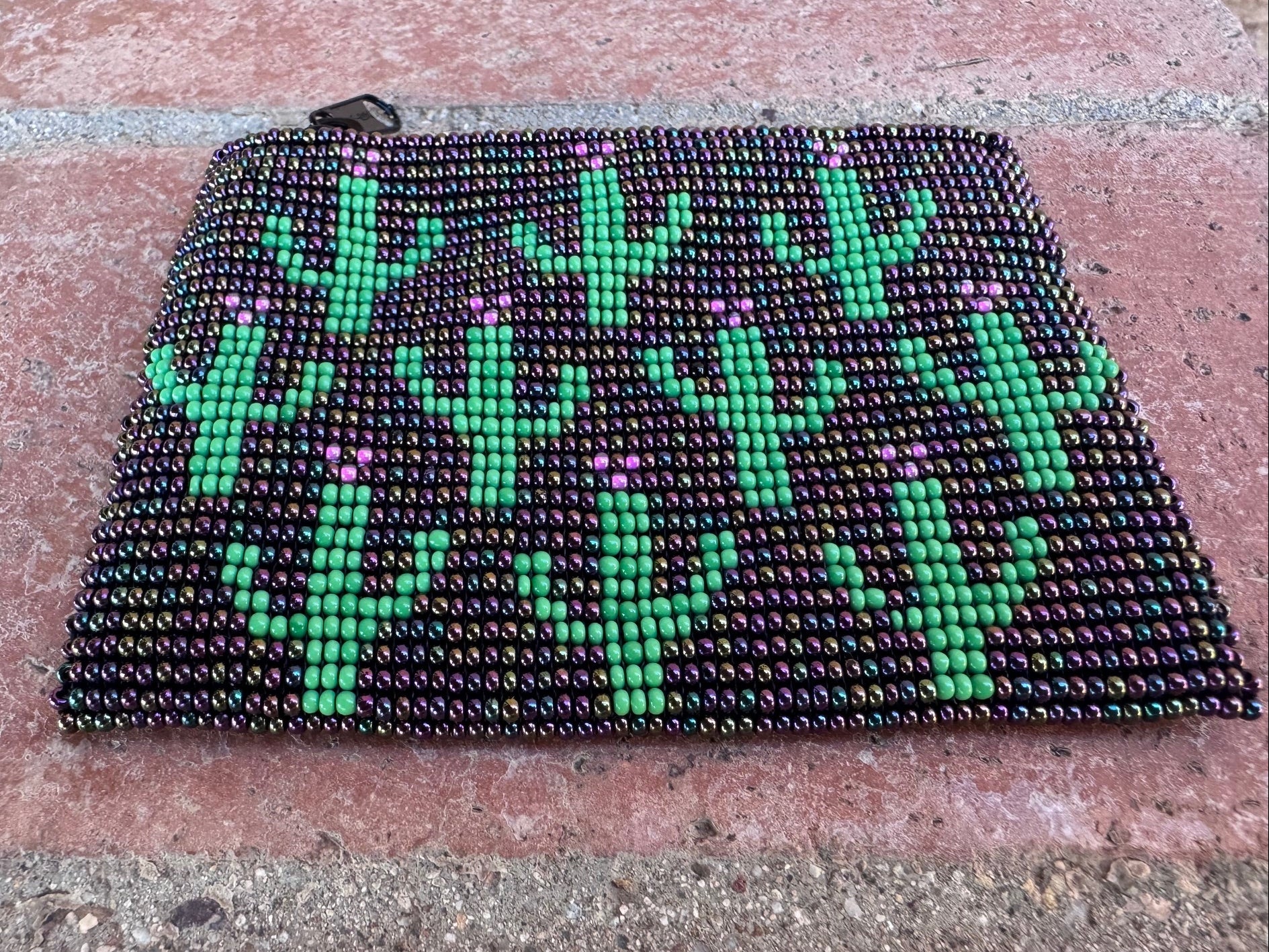 Handmade Beaded Saguaro Cactus Coin Purse