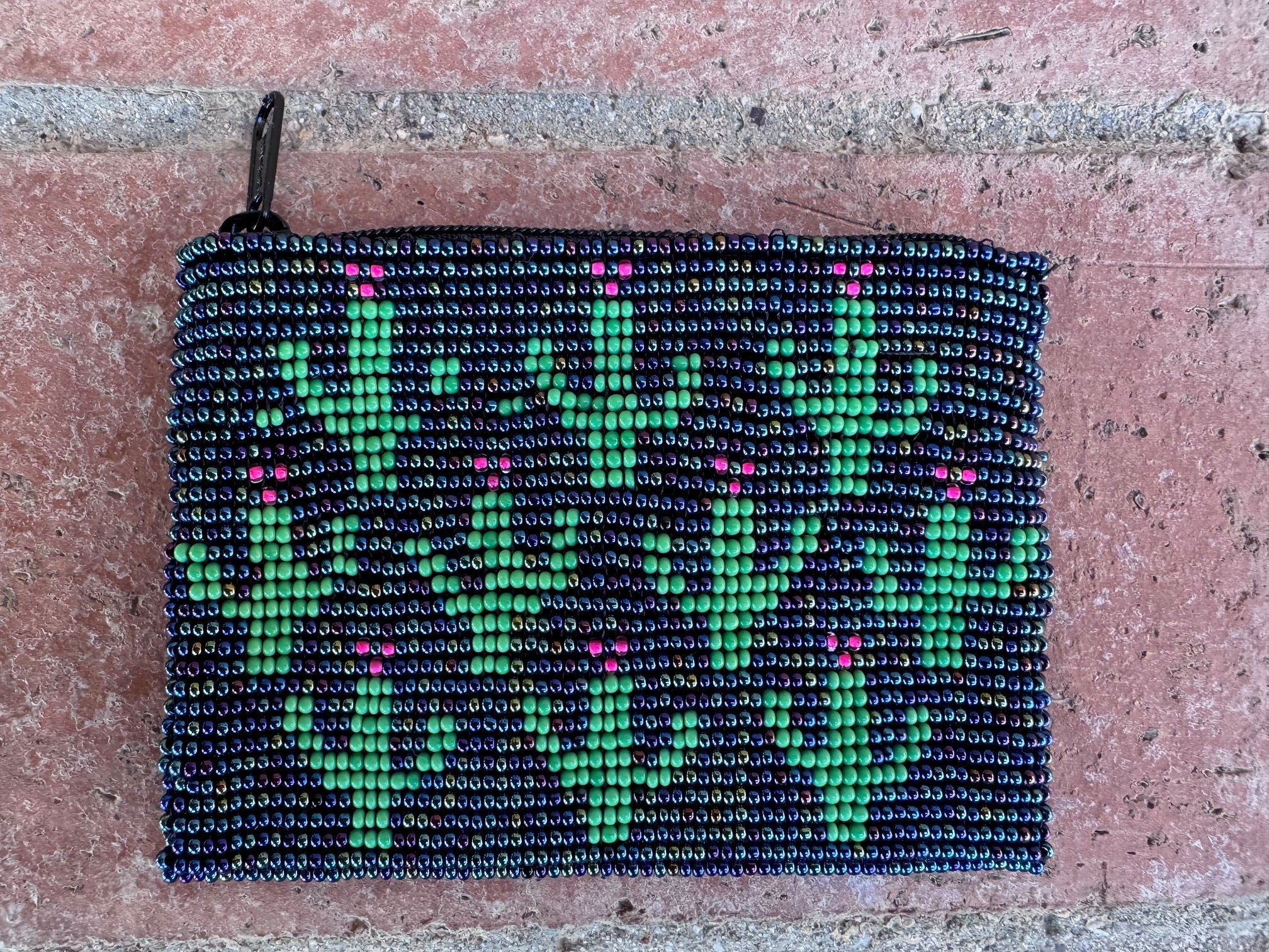 Handmade Beaded Saguaro Cactus Coin Purse
