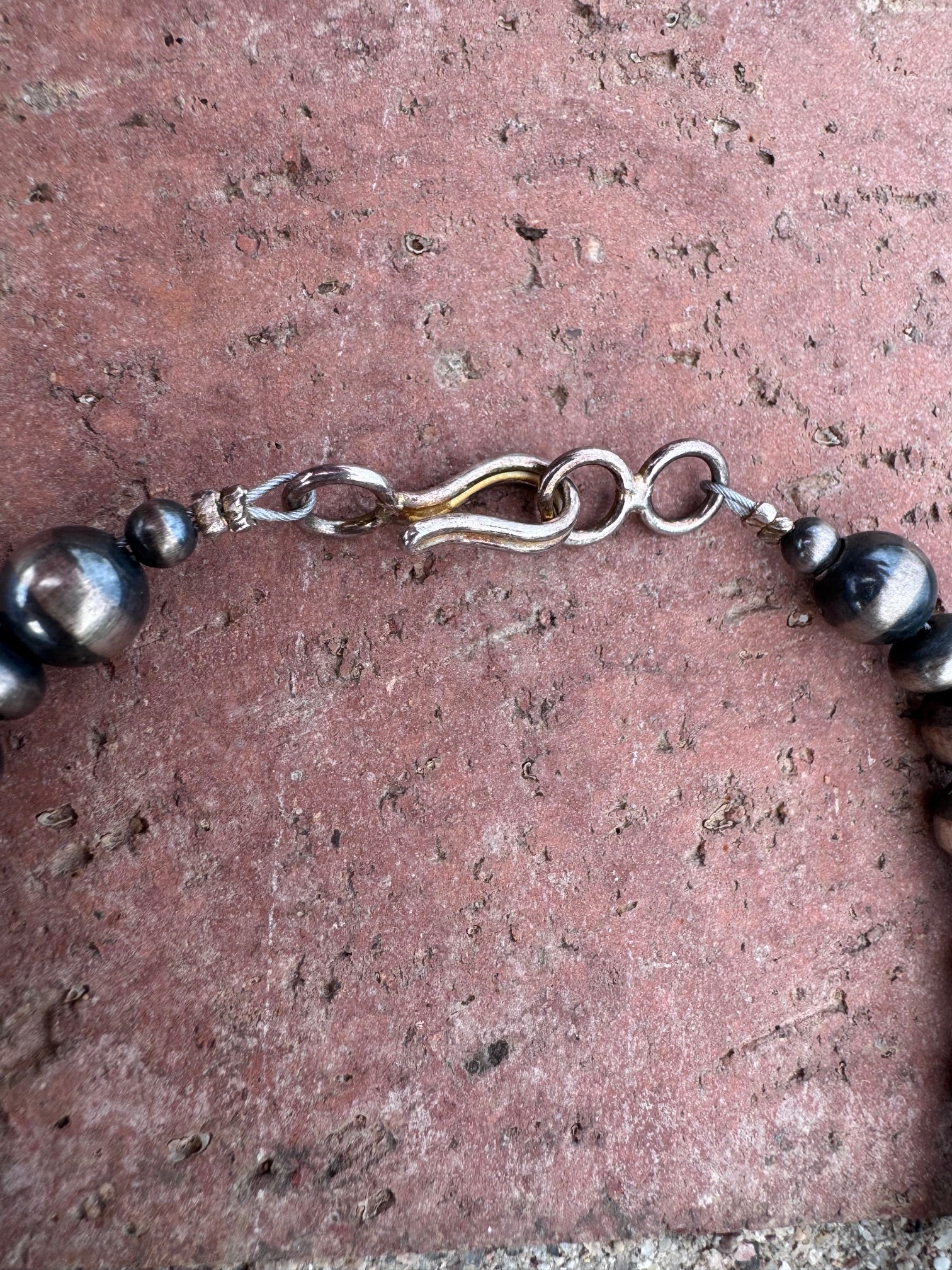 Handcrafted Turquoise & Sterling Silver Pearl 4mm-10mm 12 Strand Necklace 28"