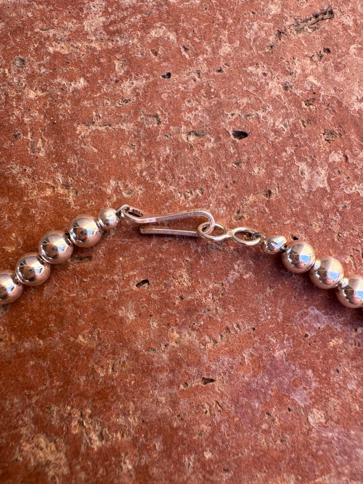 Handcrafted Sterling Silver Elegant Pearl Style Beaded Necklace 5mm