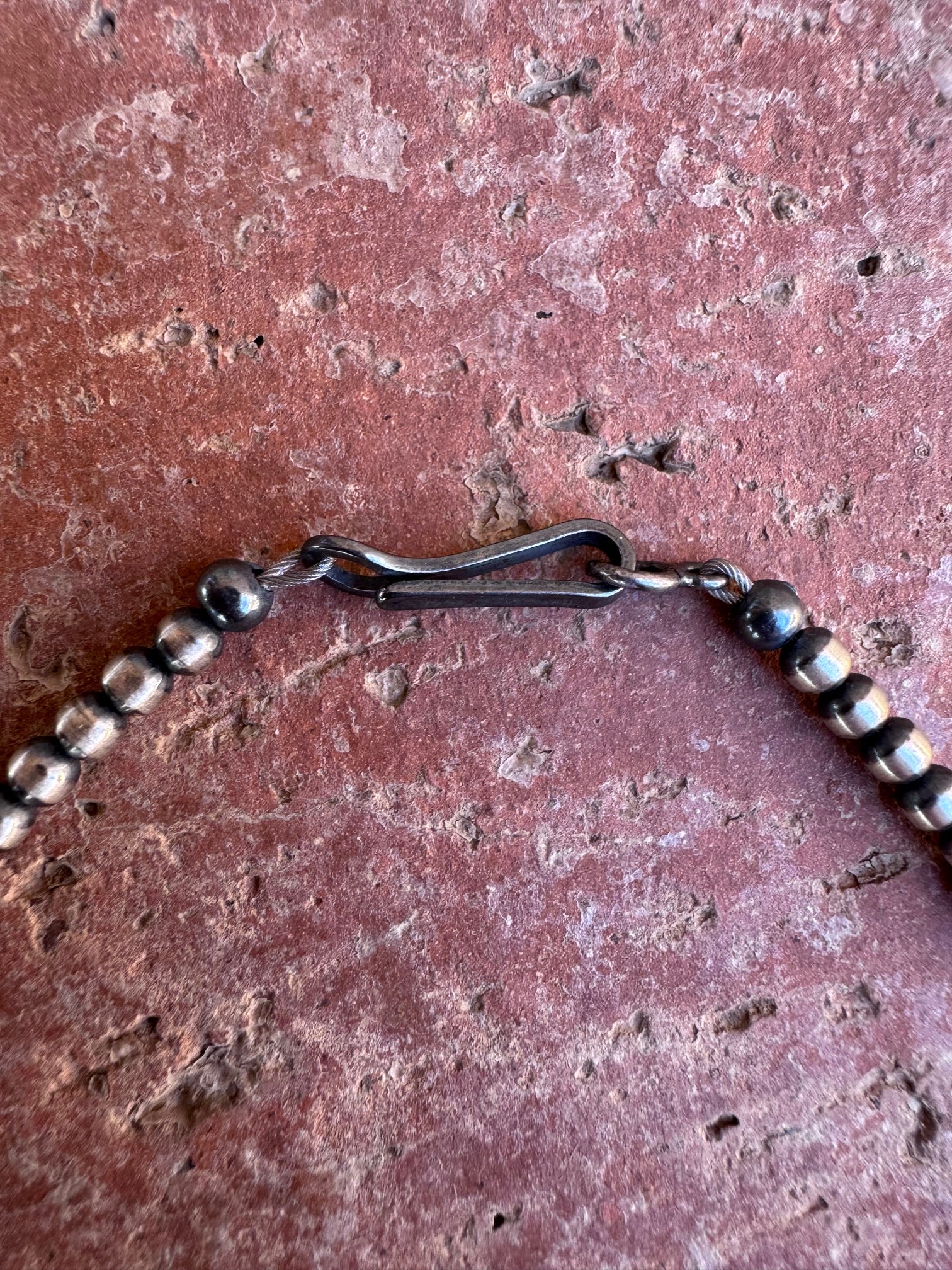 Handcrafted Sterling Silver & Gold Overlay Beaded Necklace 14"