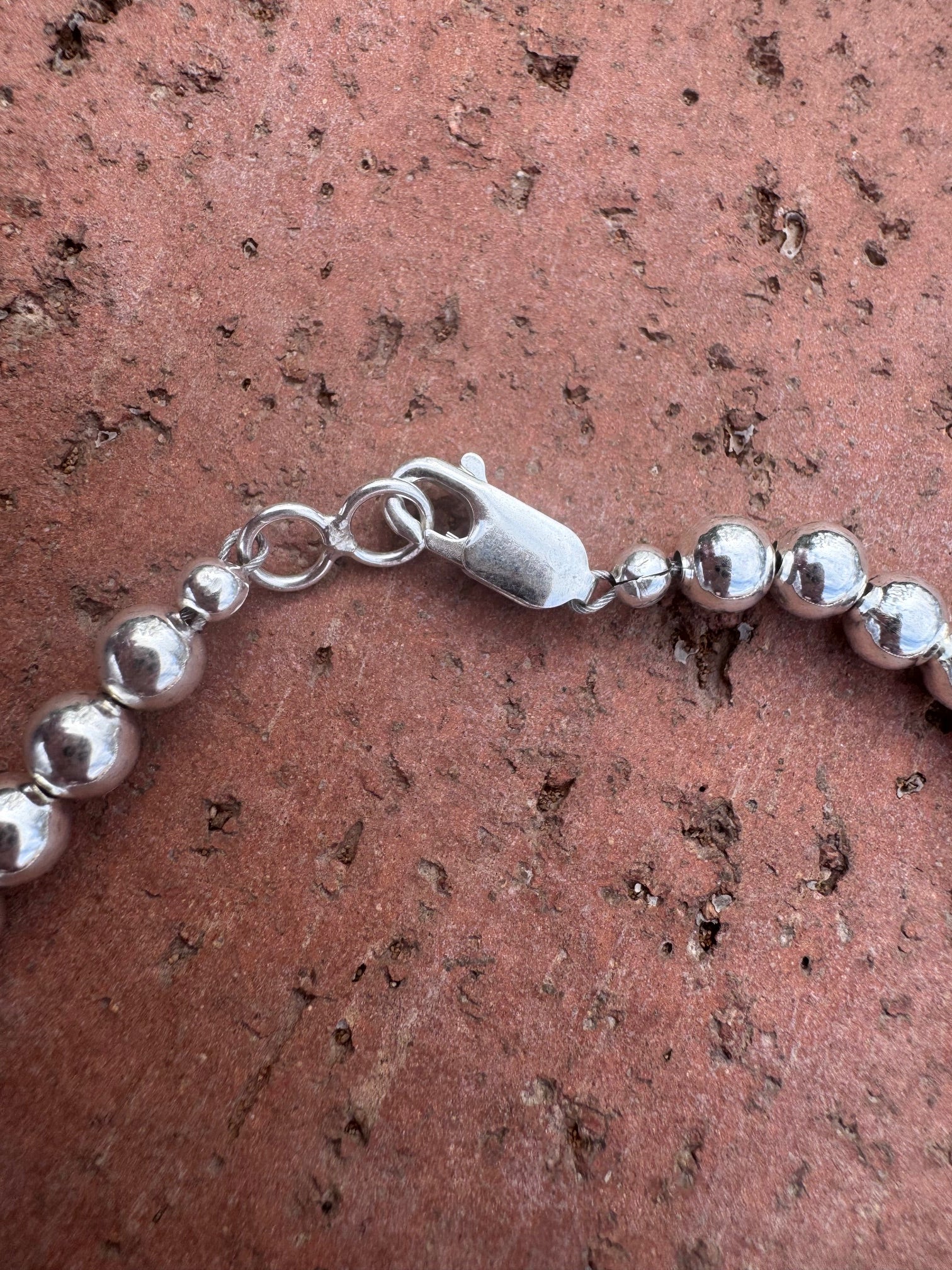 Handcrafted Sterling Silver Elegant Pearl Style 5mm Beaded Bracelet 7.5"