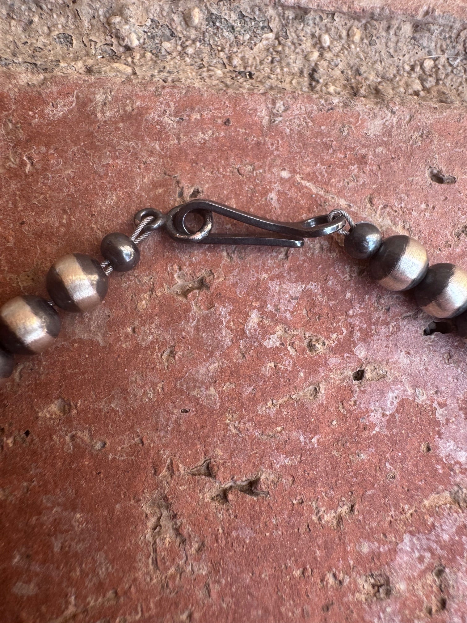 Handcrafted Sterling Silver & White Buffalo 5mm Beaded Necklace