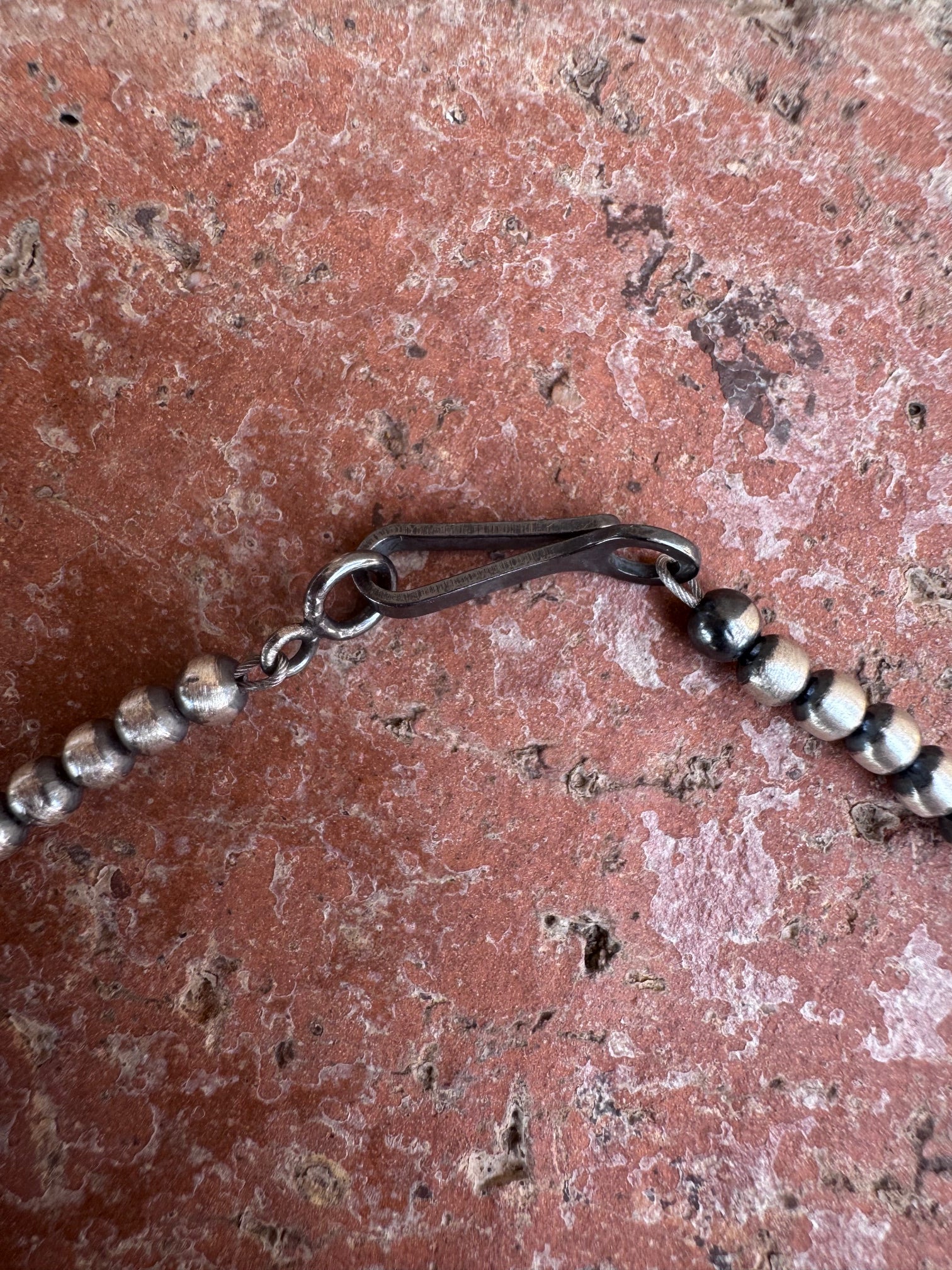 Handcrafted Sterling Silver & Turquoise Pearl 3-8mm Beaded Bow Tie Necklace 18"