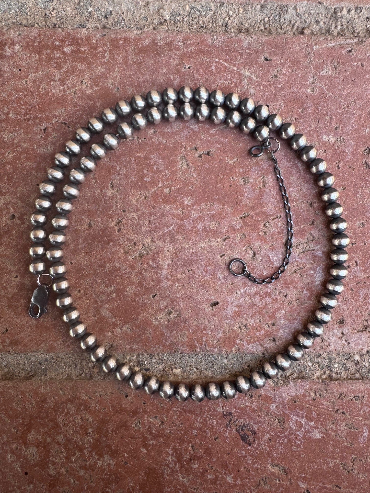 Handcrafted Sterling Silver Pearl 5mm Beaded Wrap Choker Necklace