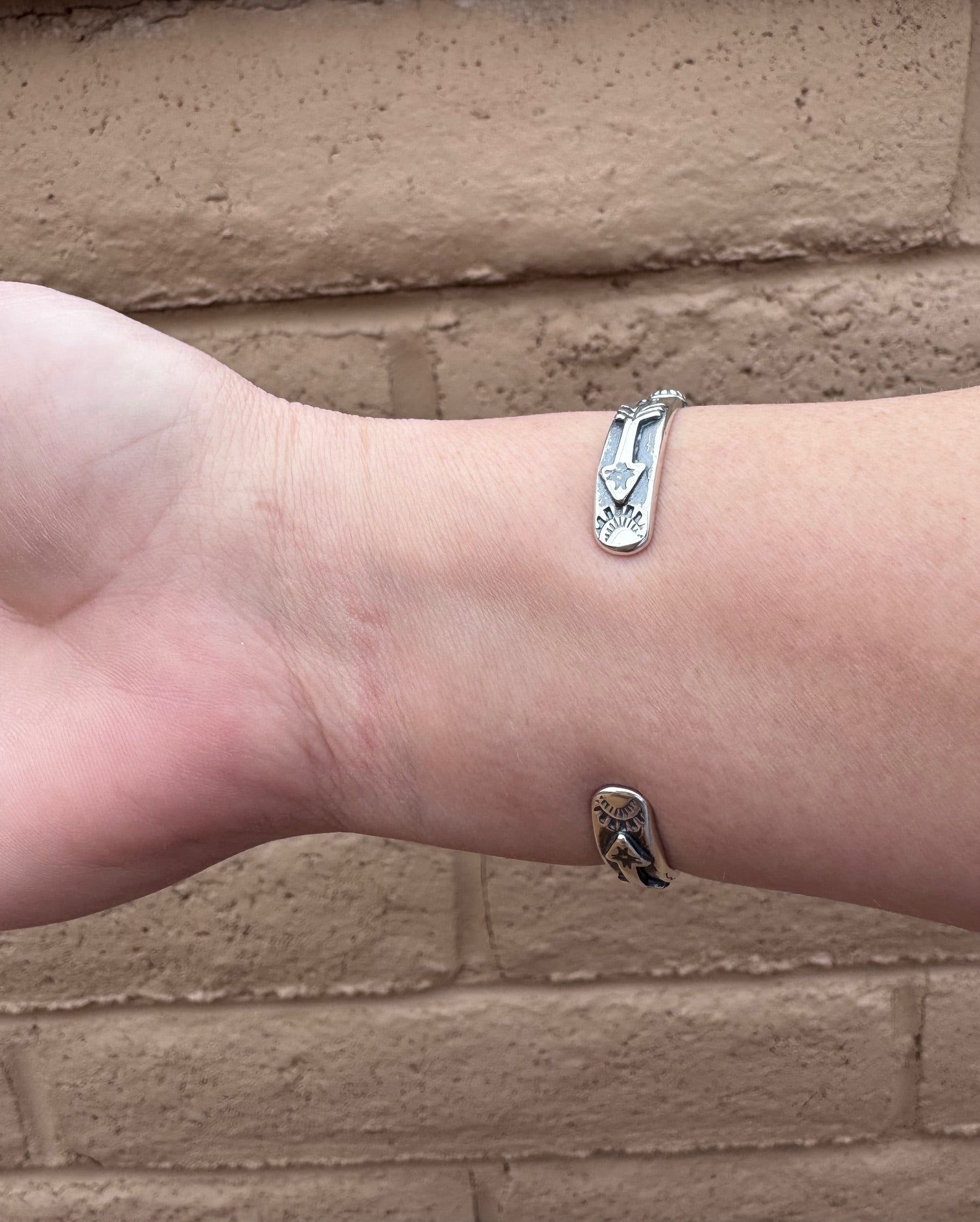 Handcrafted Sterling Silver Studded Cuff Bracelet