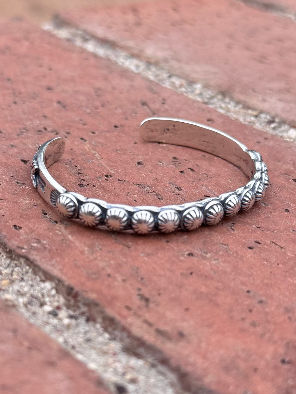 Handcrafted Sterling Silver Studded Cuff Bracelet