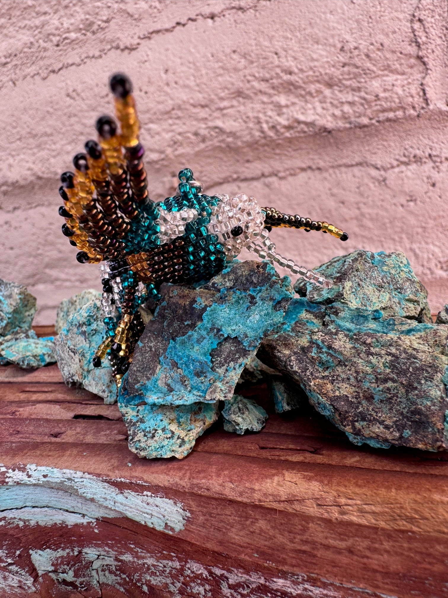 Handmade Beaded Multi Colored Hummingbird Keychain