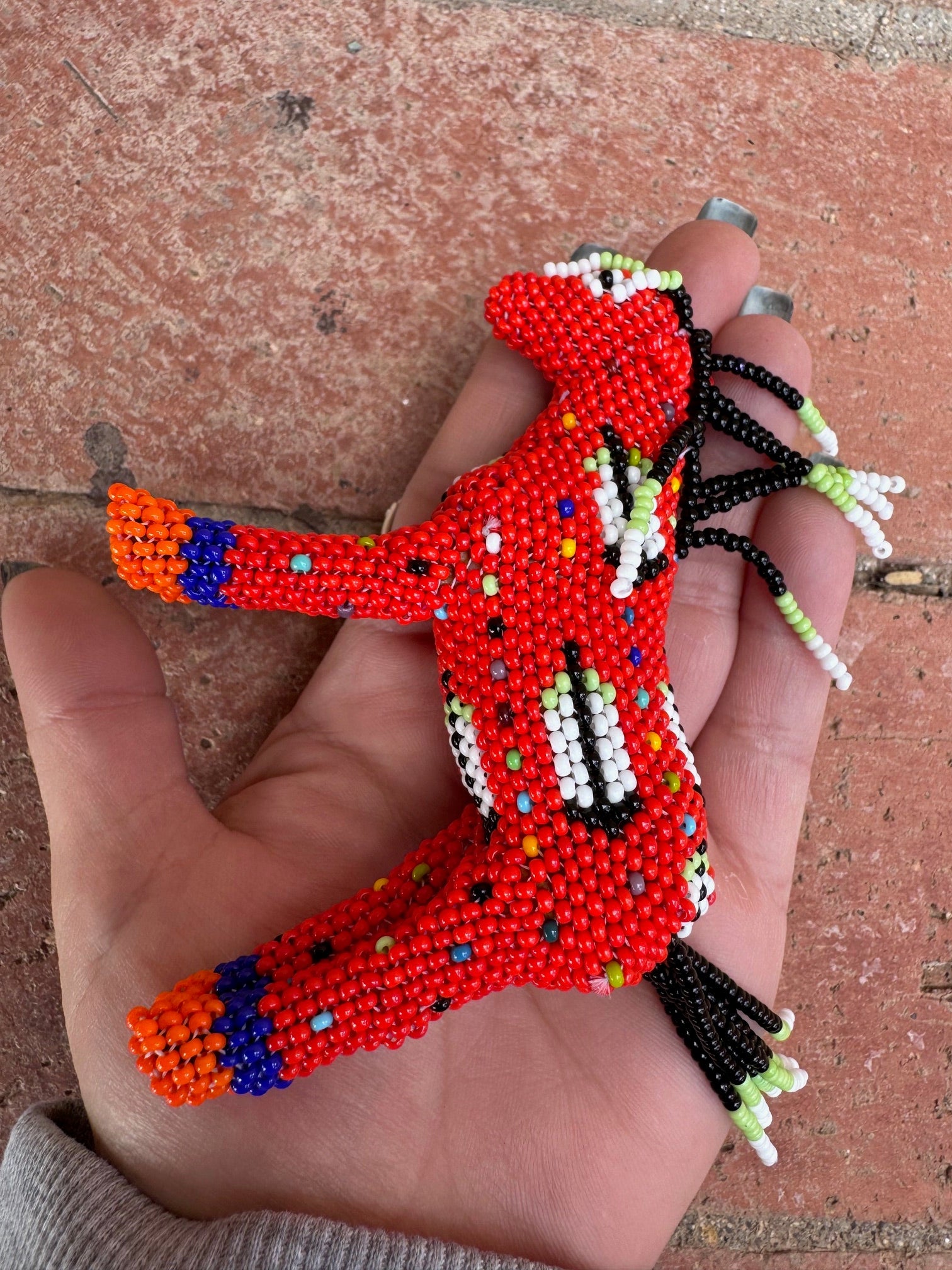 Handmade Peyote Stitched Horse Figurine-Red 6