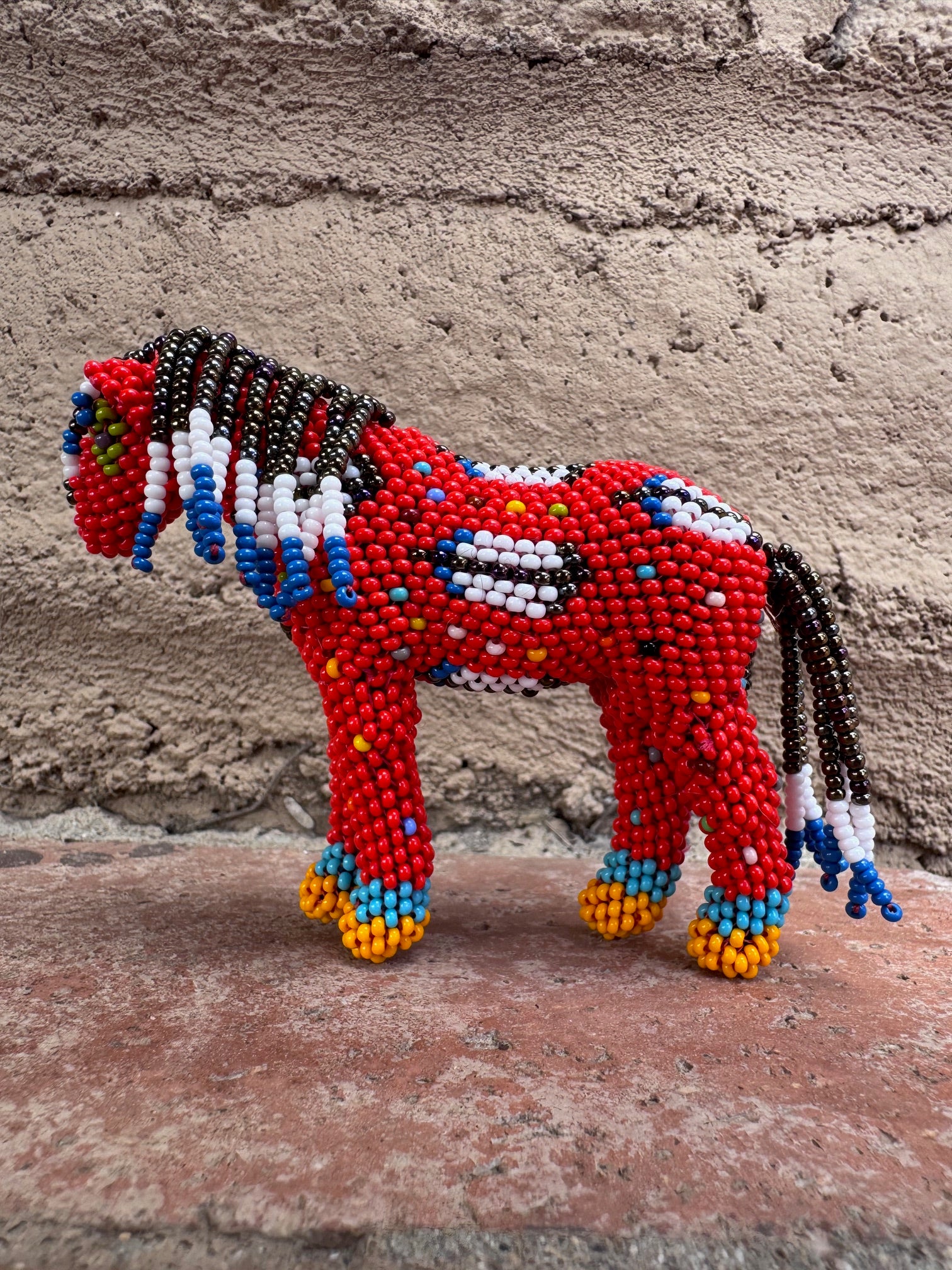 Handmade Peyote Stitched Horse Figurine-Red 7