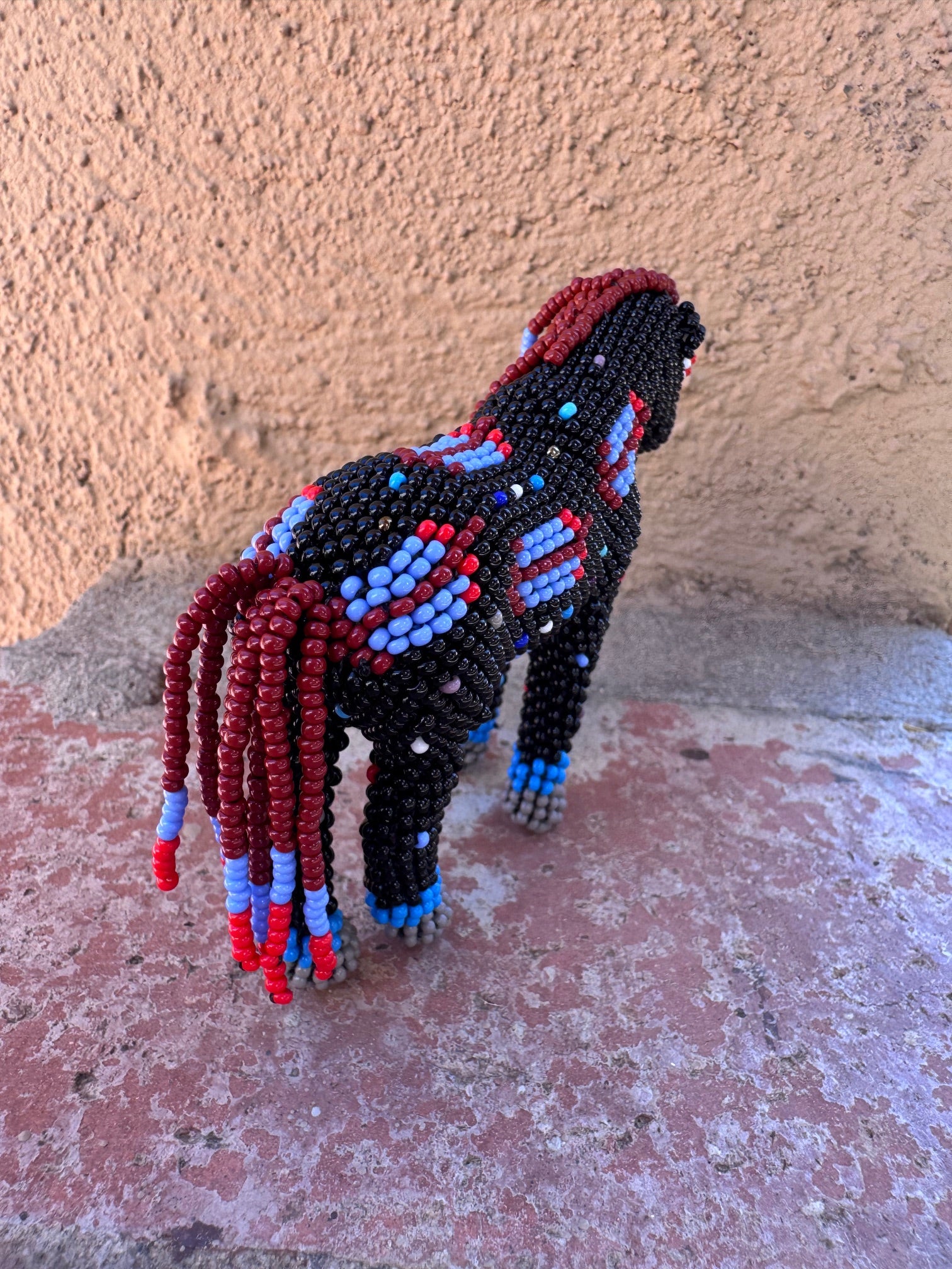 Handmade Peyote Stitched Horse Figurine- Black 4