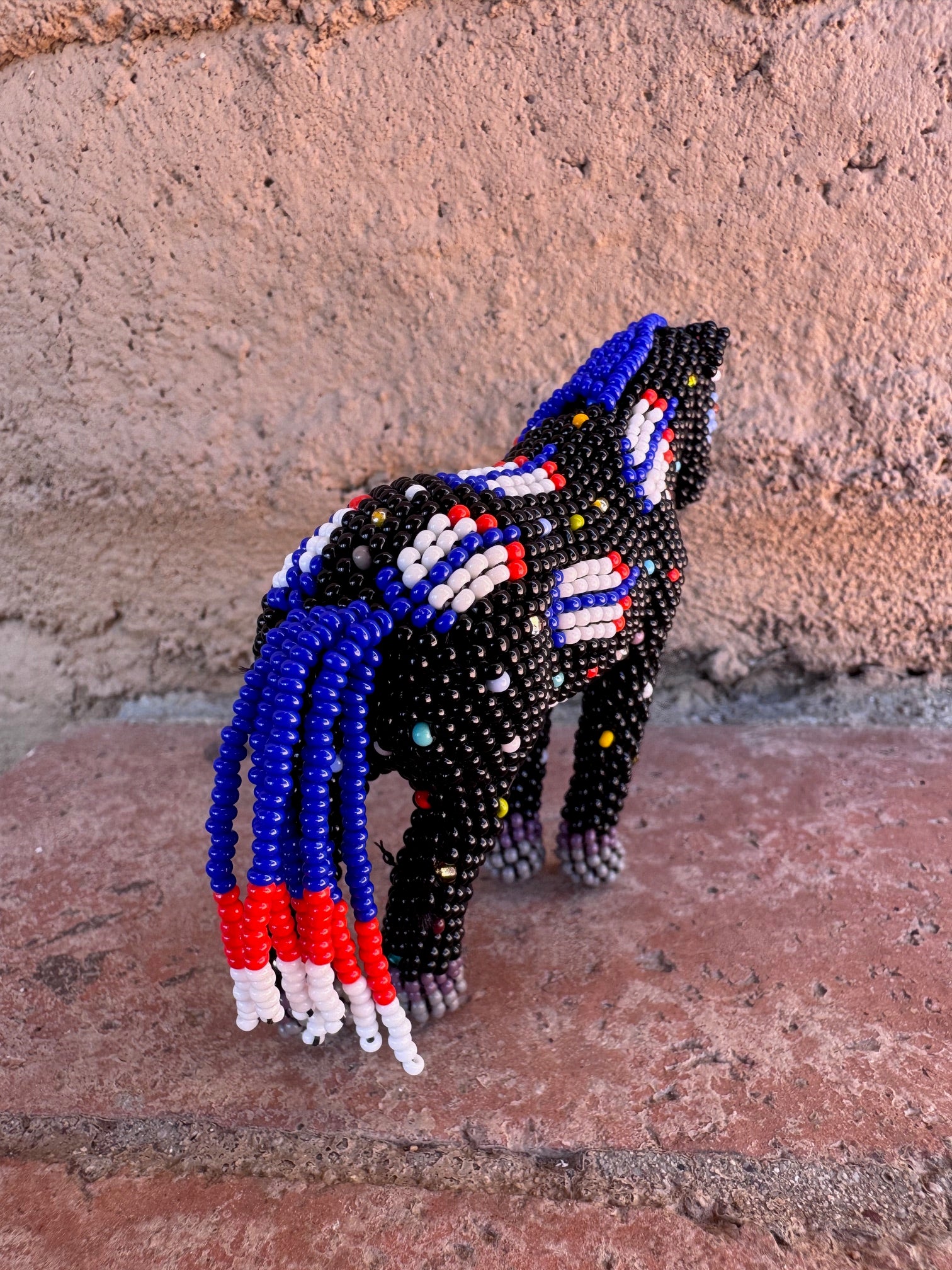 Handmade Peyote Stitched Horse Figurine- Black 10