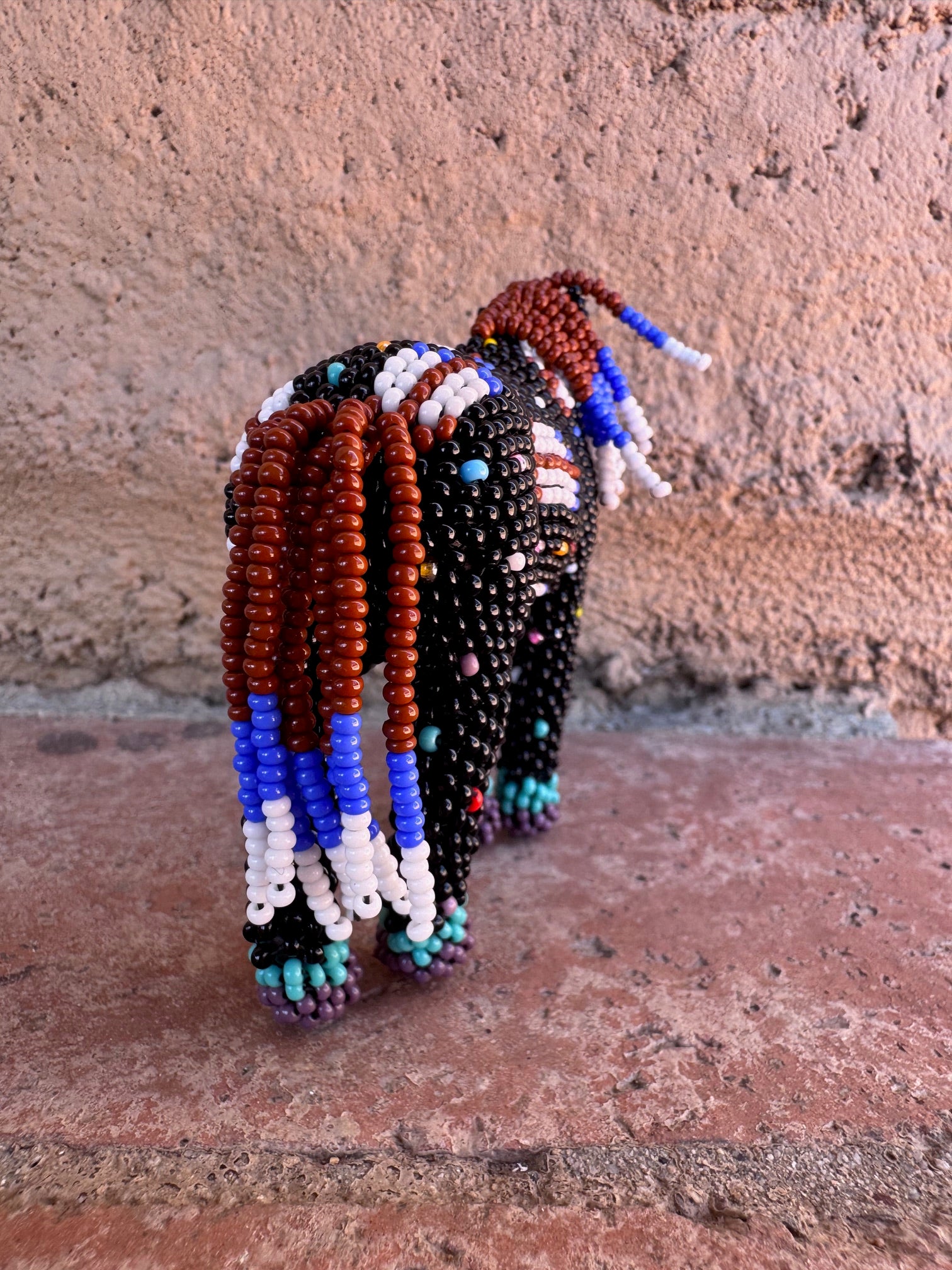 Handmade Peyote Stitched Horse Figurine- Black 11