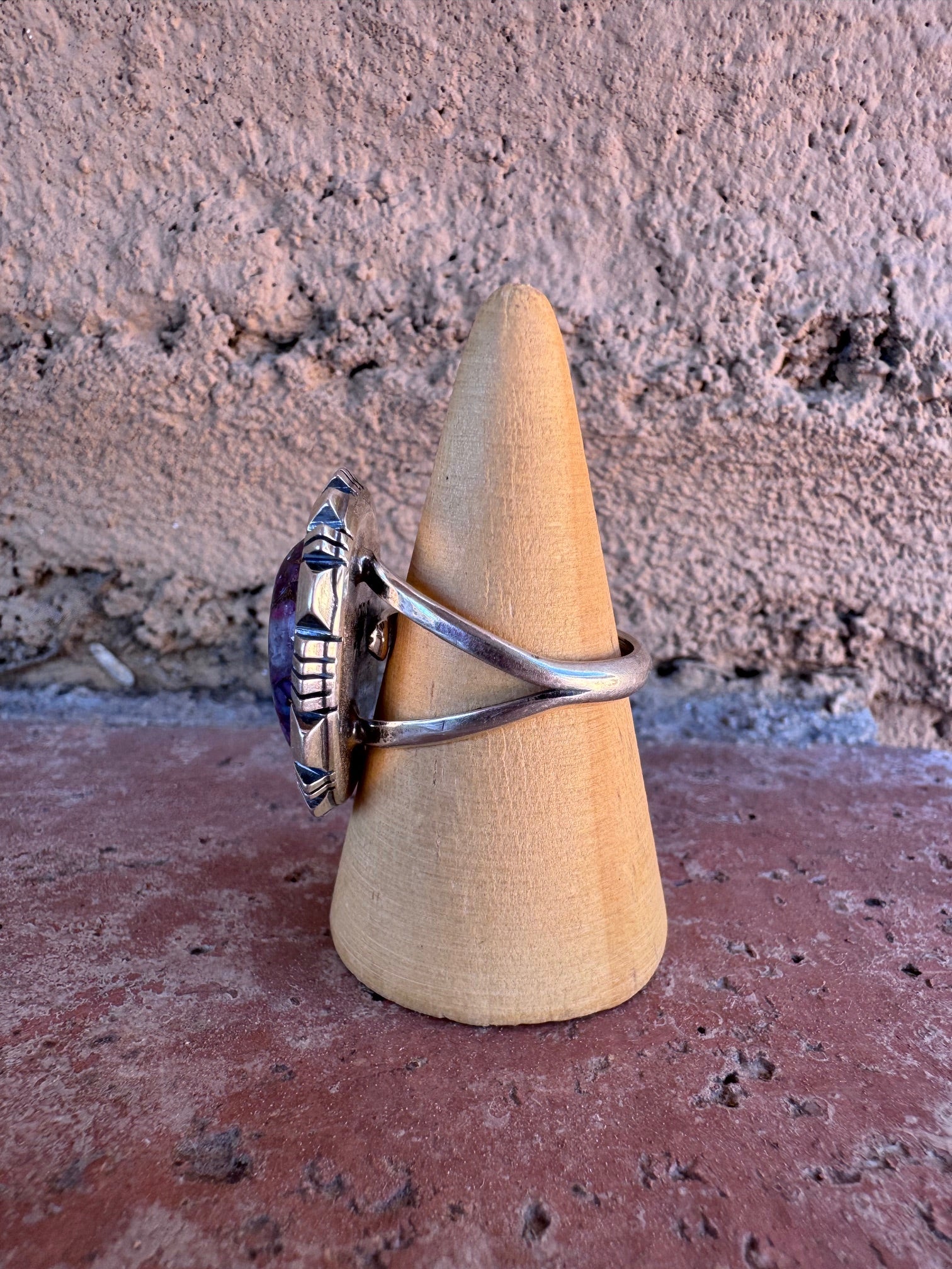 Handcrafted Sterling Silver & Purple Dream Mojave Adjustable Ring
