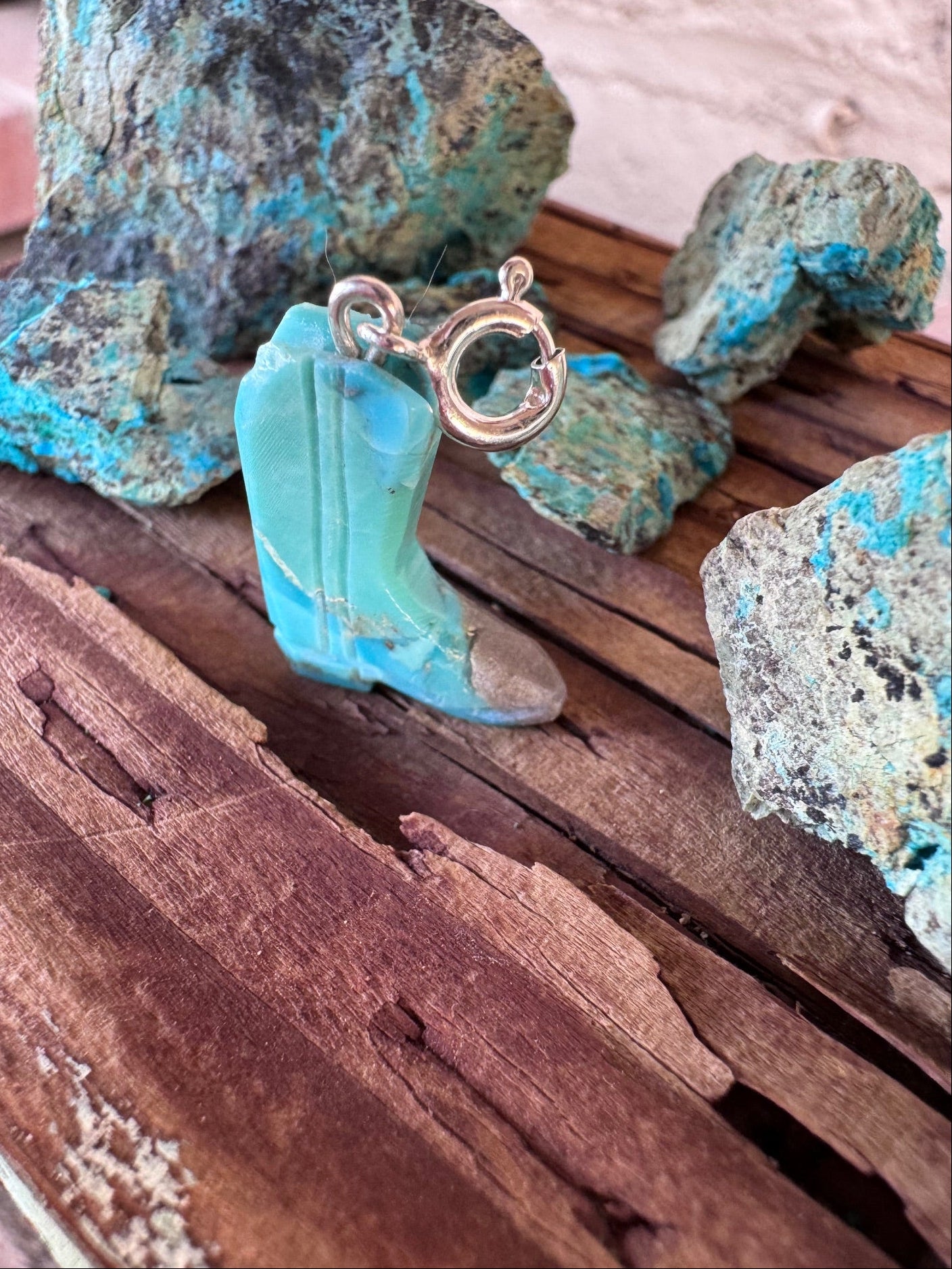 Handcrafted Turquoise Boot Charm
