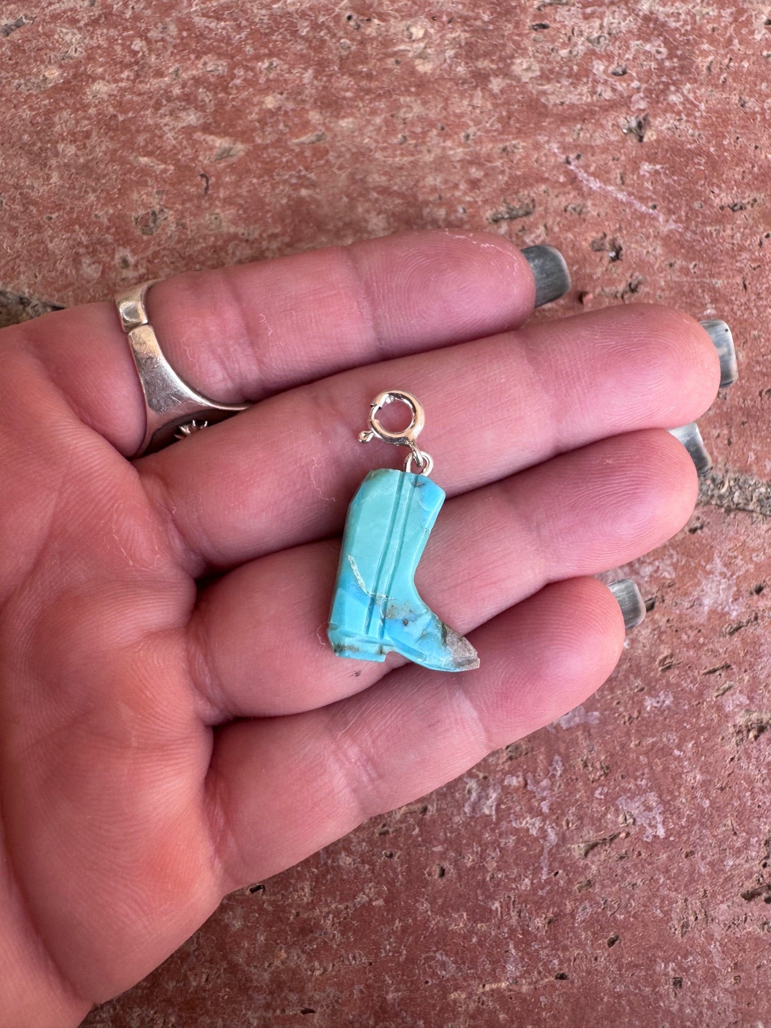 Handcrafted Turquoise Boot Charm