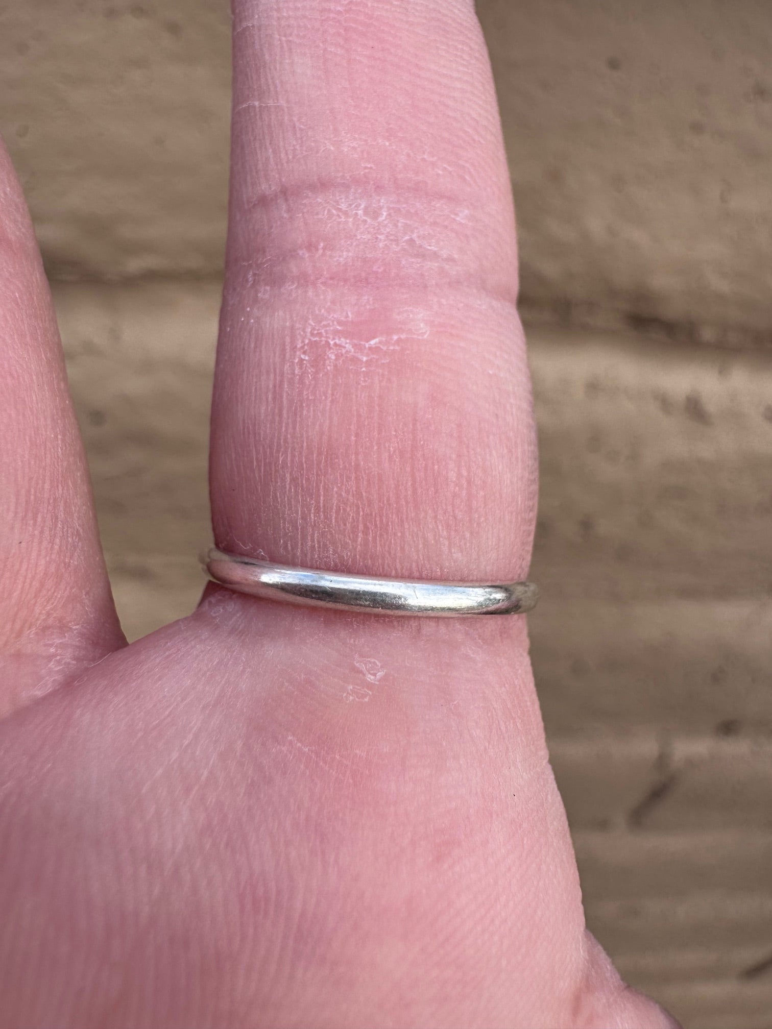 Handcrafted Queen Pink Conch & Sterling Silver Band Ring Size 7.75