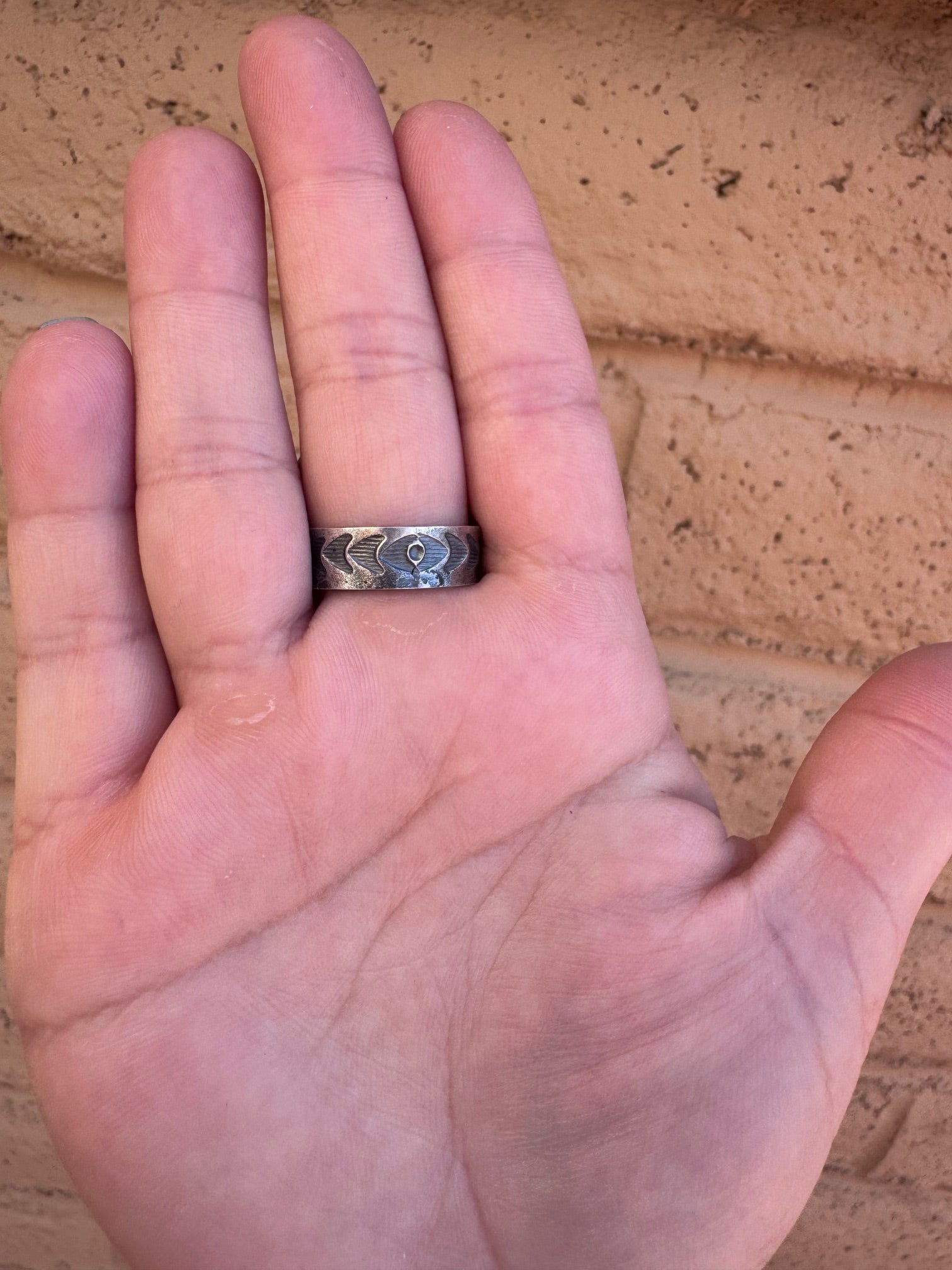 Handcrafted Queen Pink Conch & Sterling Silver Adjustable Flower Ring by Kevin Billah