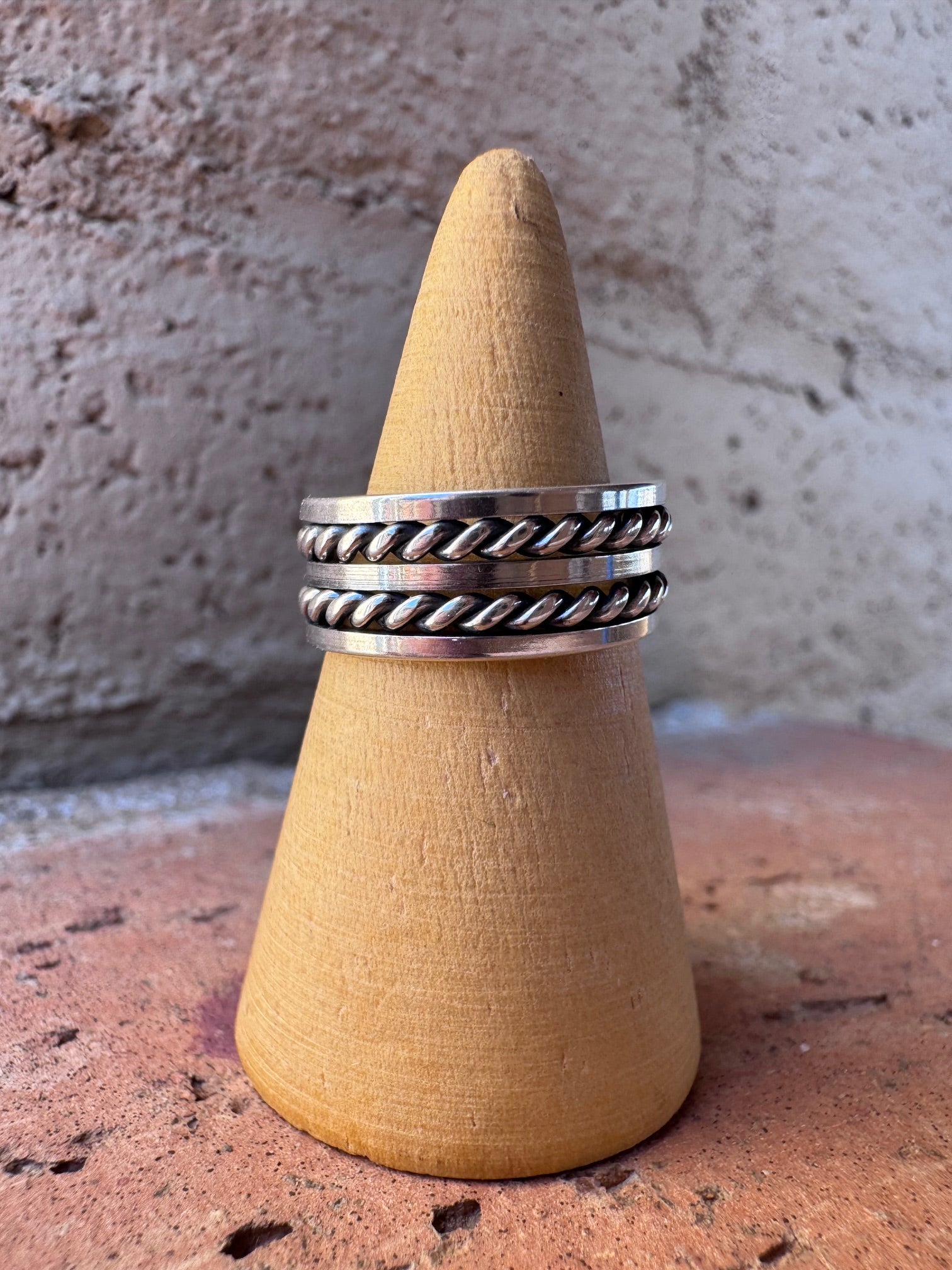 Handcrafted Black Onyx & Sterling Silver Band Ring