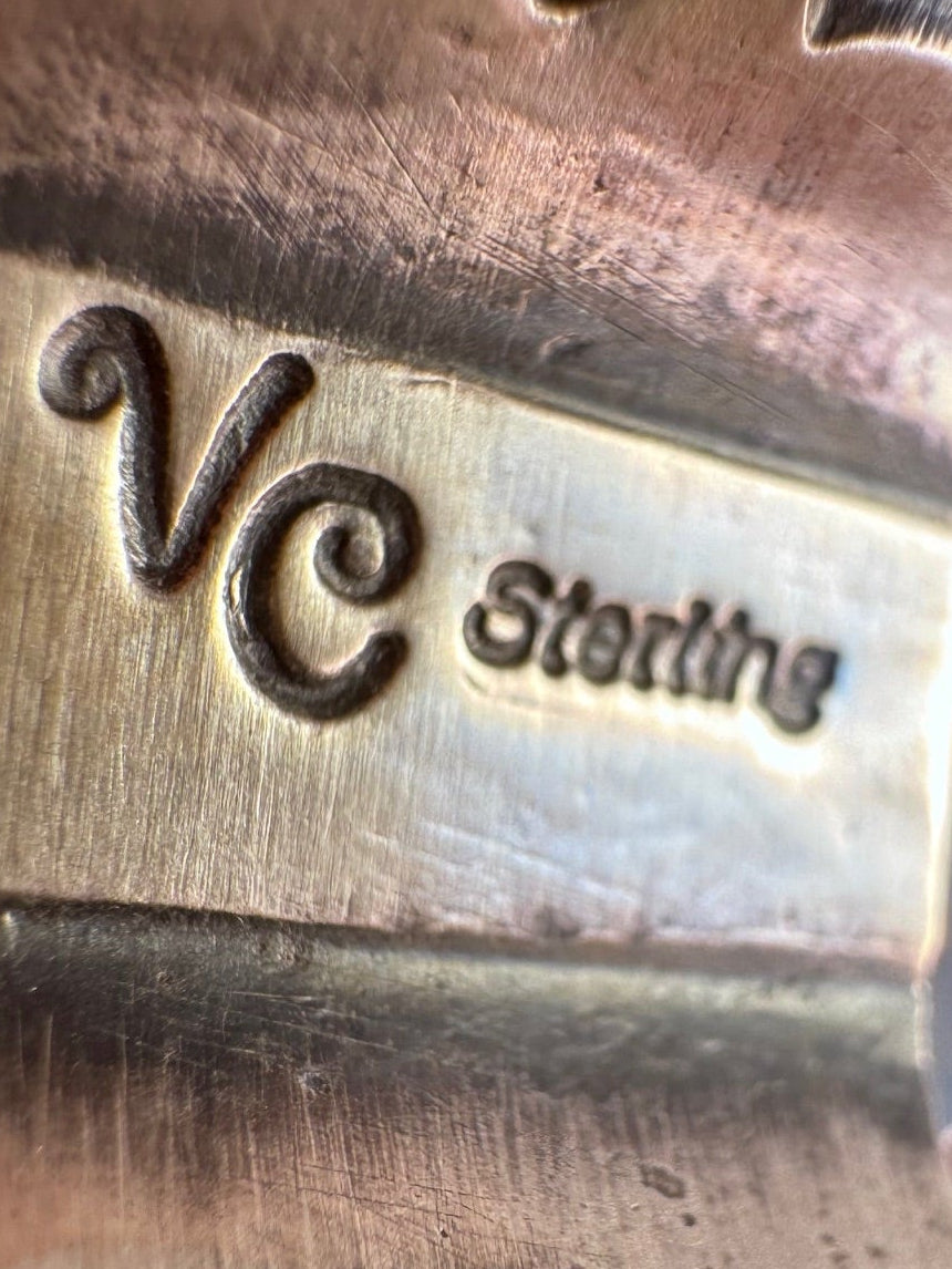 Handcrafted Sterling Silver And Orange Spiny TearDrop Ring Size 6.5