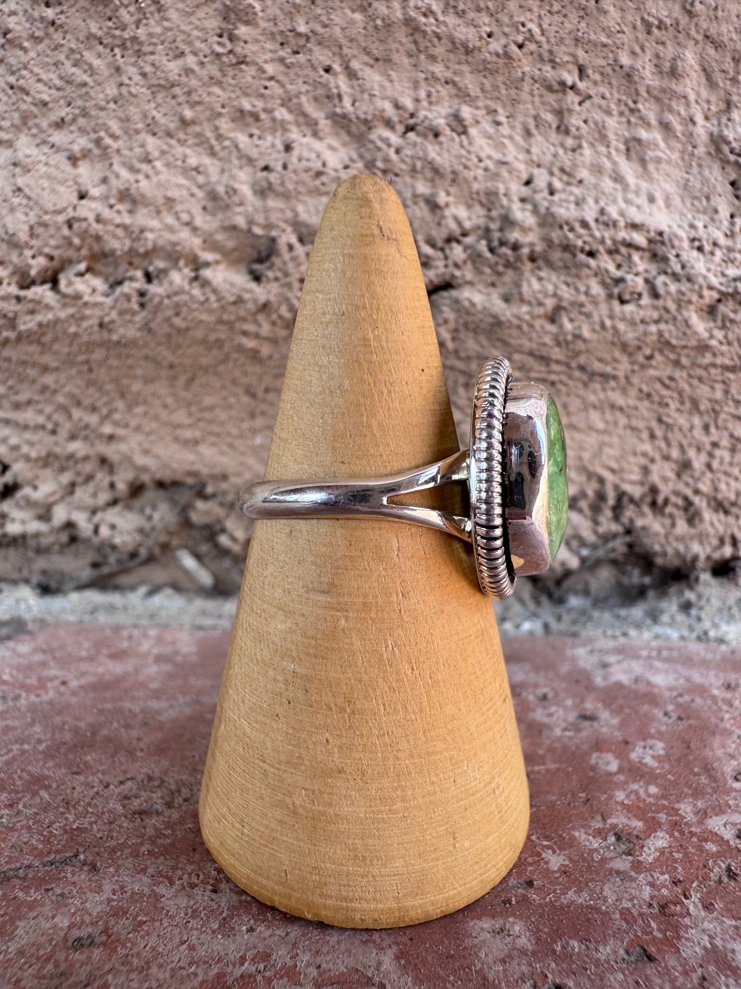 Handcrafted Palomino Turquoise Sterling Silver Oval Ring size 7.5 by Wydell Billie