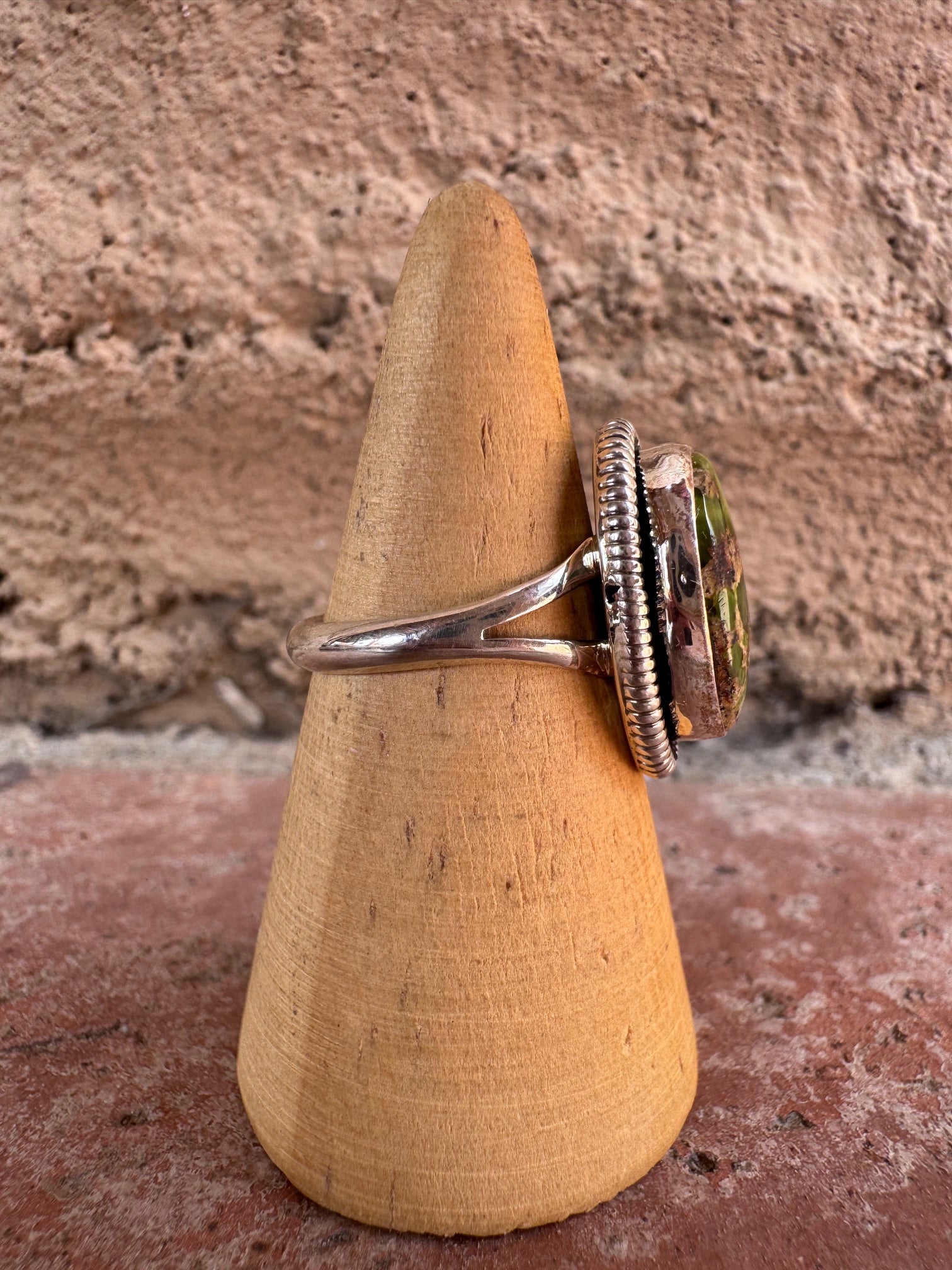 Handcrafted Palomino Turquoise Sterling Silver Oval Ring size 6.75 by Wydell Billie