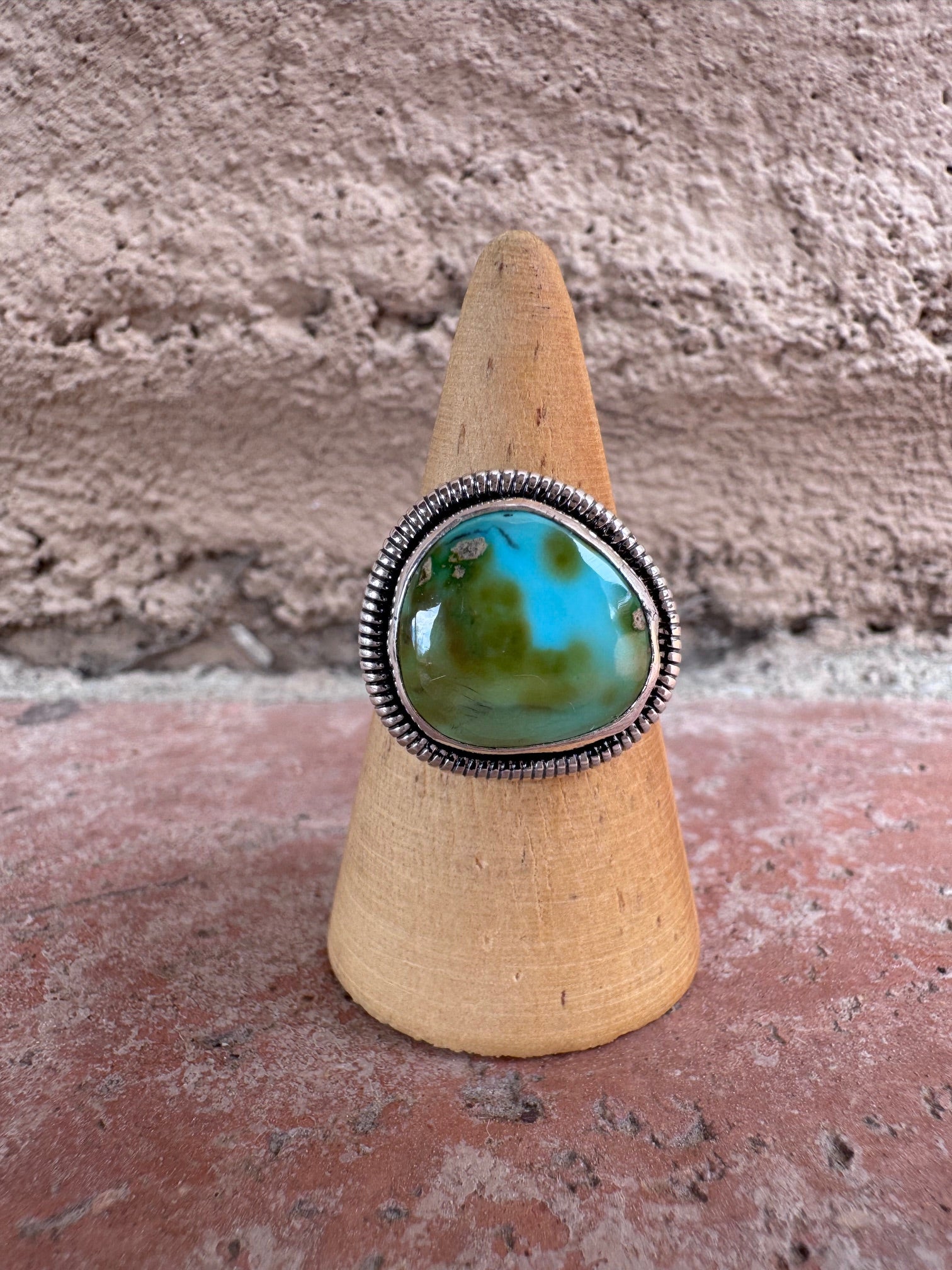 Handcrafted Palomino Turquoise Sterling Silver Ring size 8 by Wydell Billie