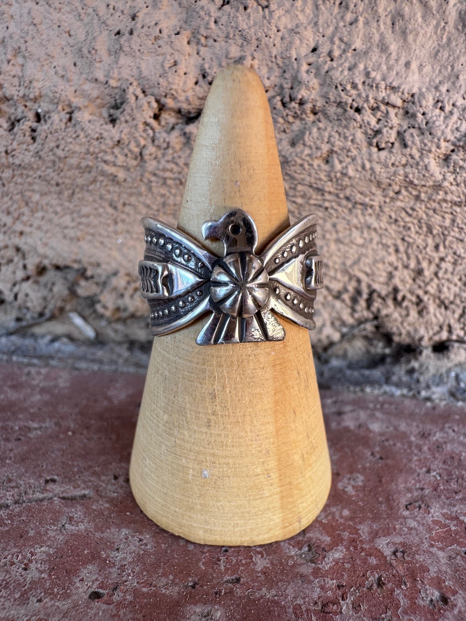 Handcrafted Sterling Silver Thunderbird Ring by Darrell Cadman