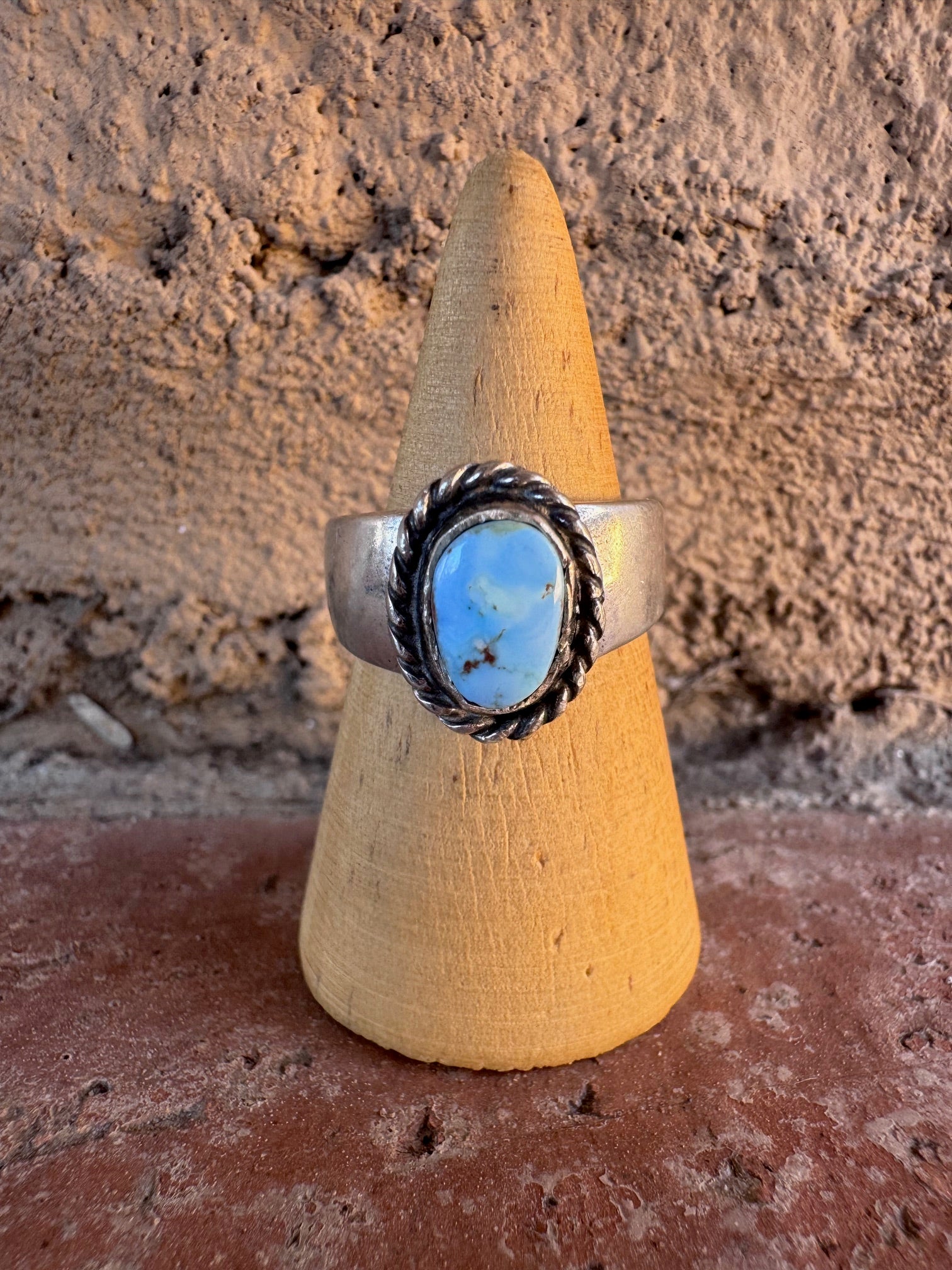 Handcrafted Golden Hills Turquoise & Sterling Silver Ring
