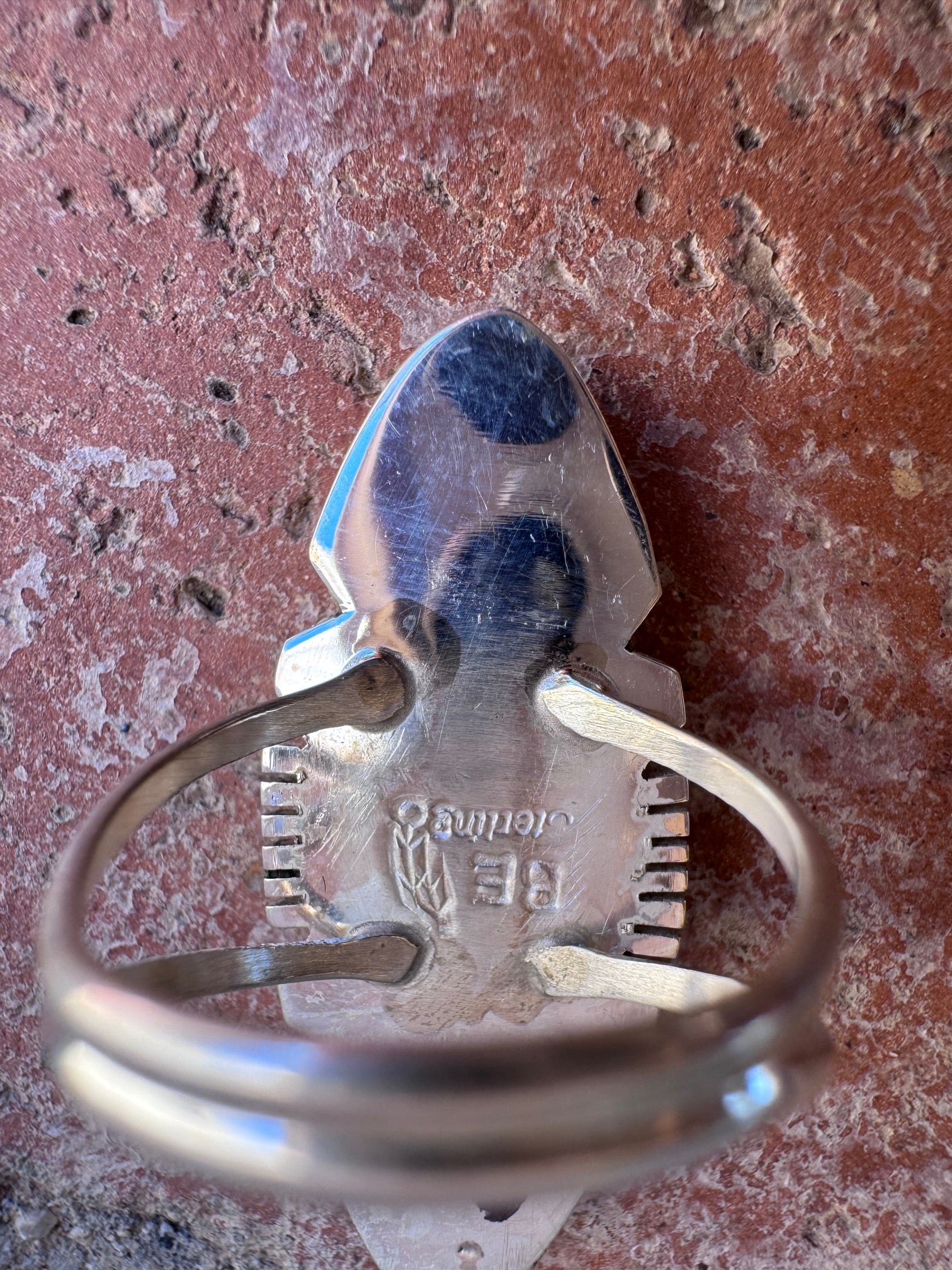 Handcrafted Sterling silver & Number 8 Turquoise Inlay Ring