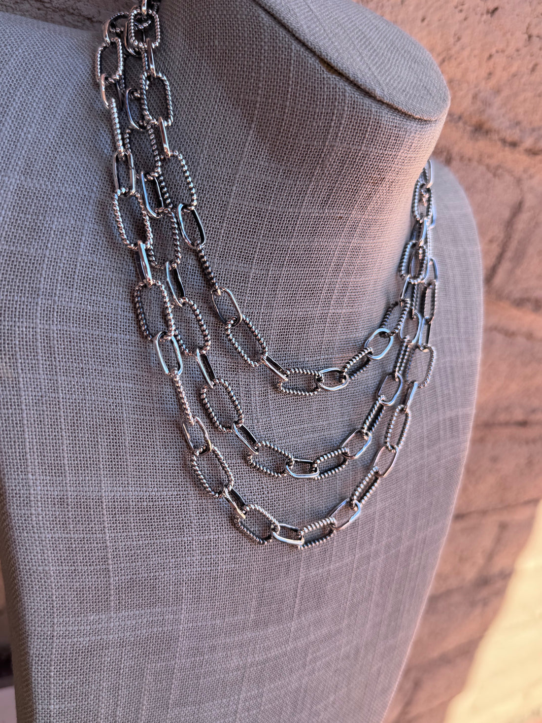 Handmade Sterling Silver Paper Clip Chain Necklace