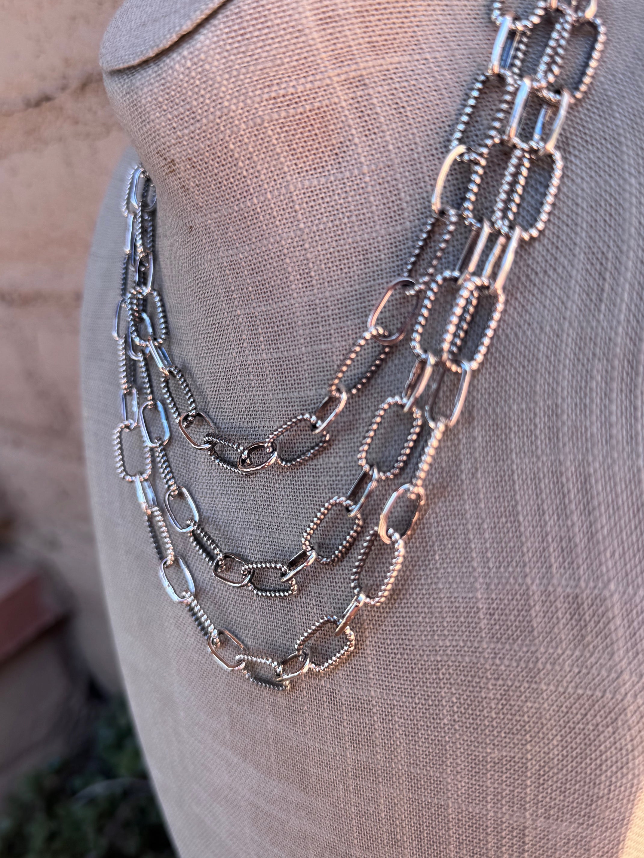 Handmade Sterling Silver Paper Clip Chain Necklace