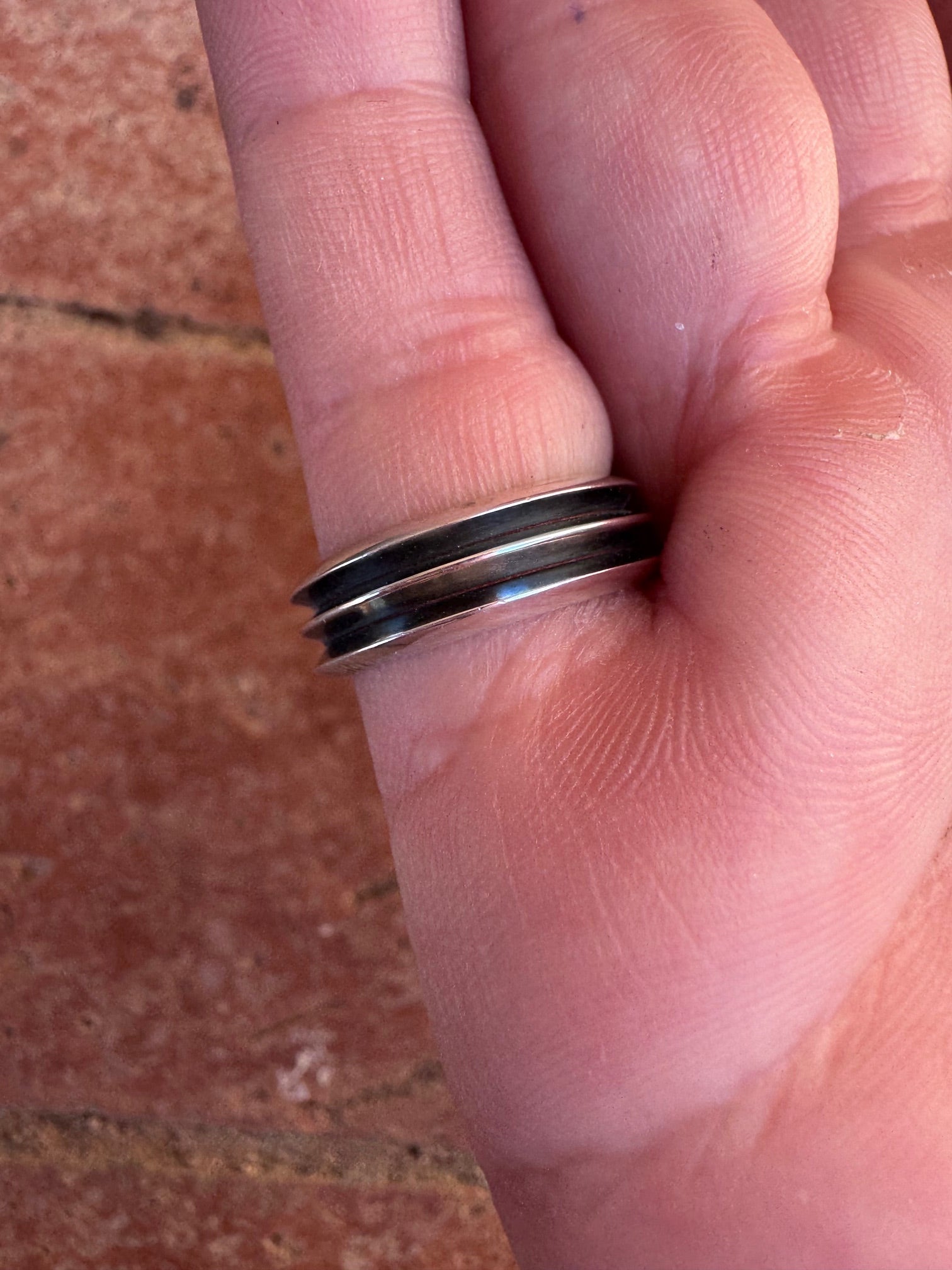 Handcrafted Sterling Silver & Denim Lapis Ring size 5.5