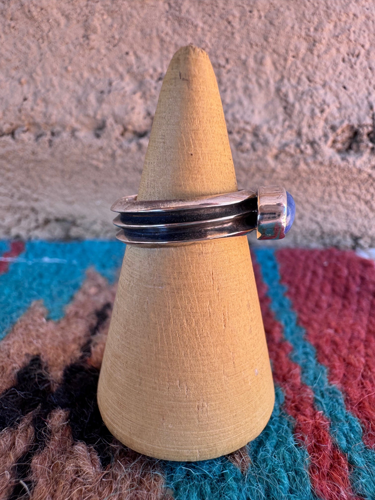 Handcrafted Sterling Silver & Lapis Ring size 5.75