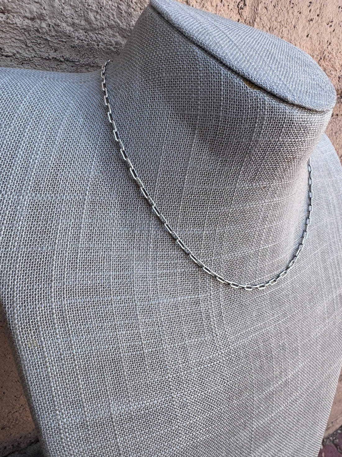 Handmade Sterling Silver Paperclip Chain 16-18” Necklace