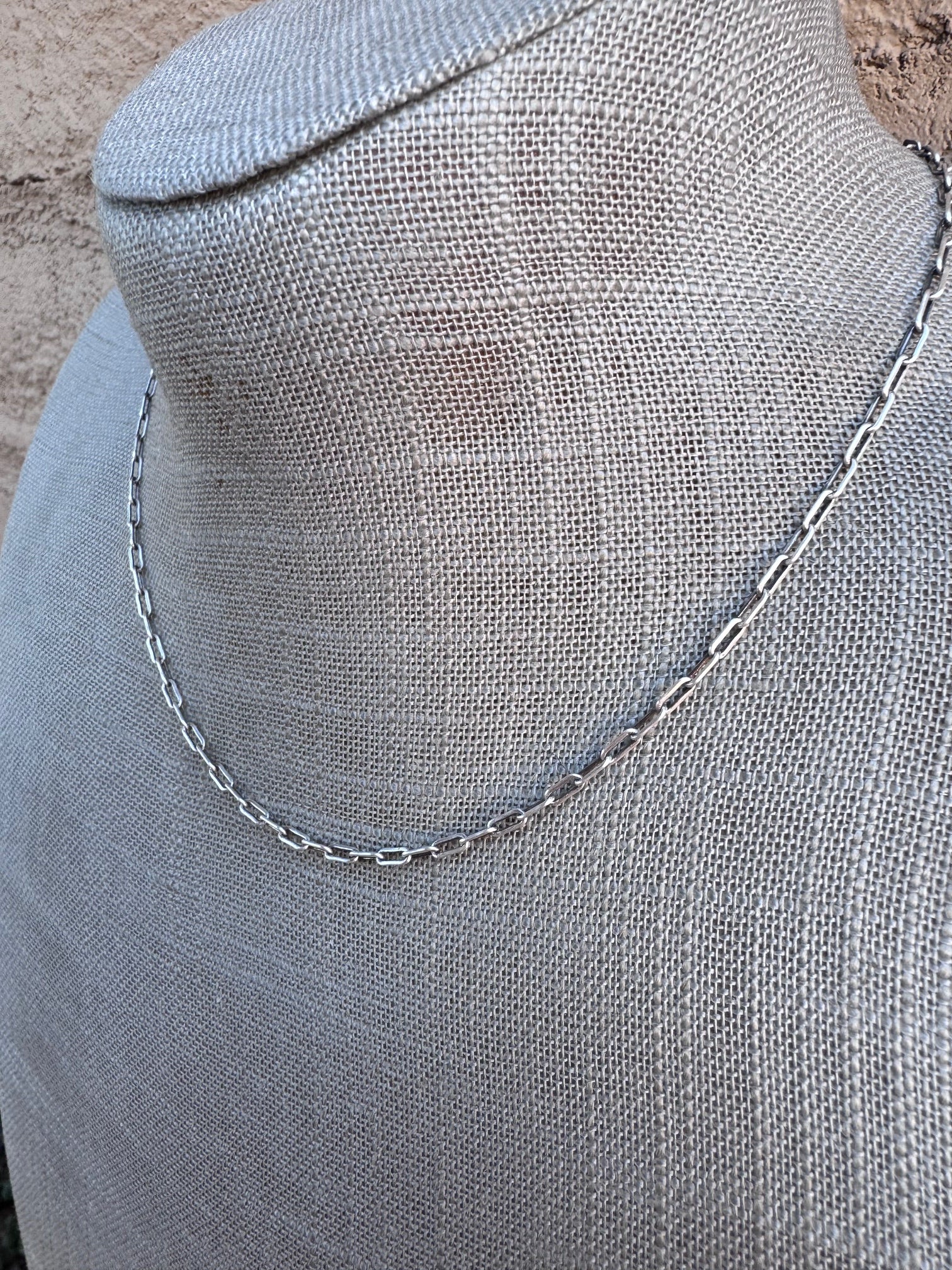 Handmade Sterling Silver Paperclip Chain 16-18” Necklace