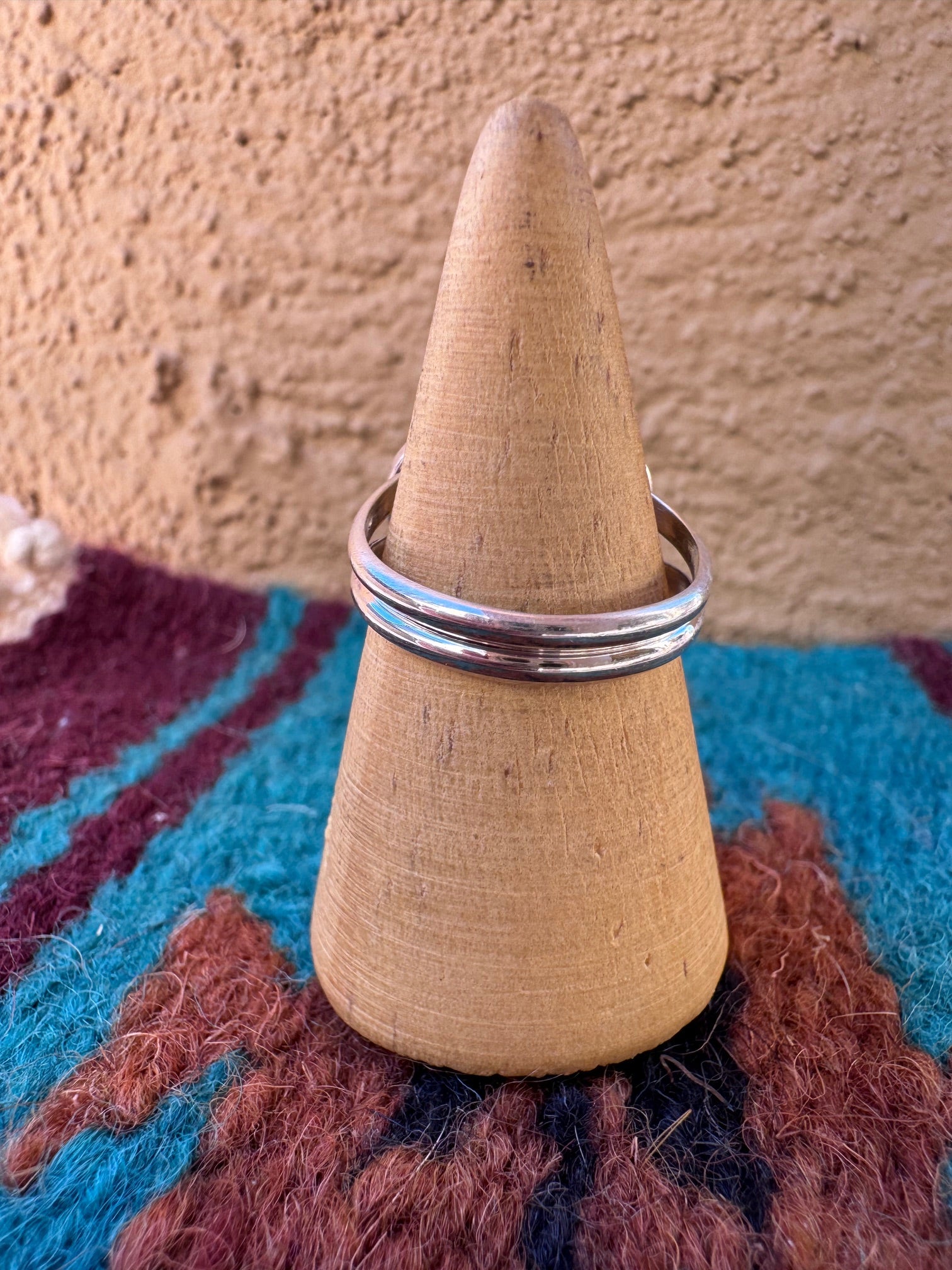 Handcrafted Sterling Silver & Blue Fire Opal Inlay Heart Ring