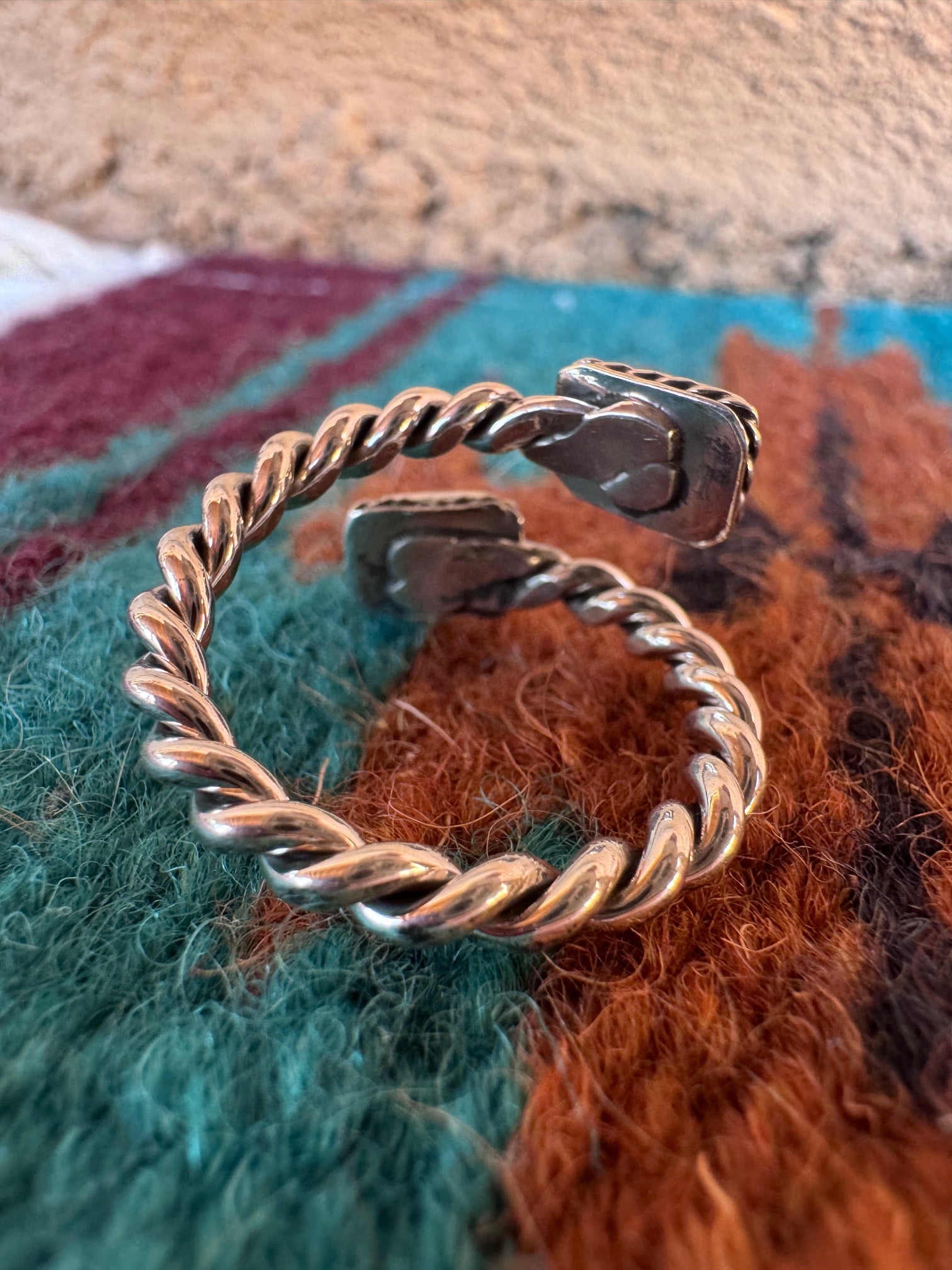 Handmade White Buffalo & Sterling Silver Adjustable Ring