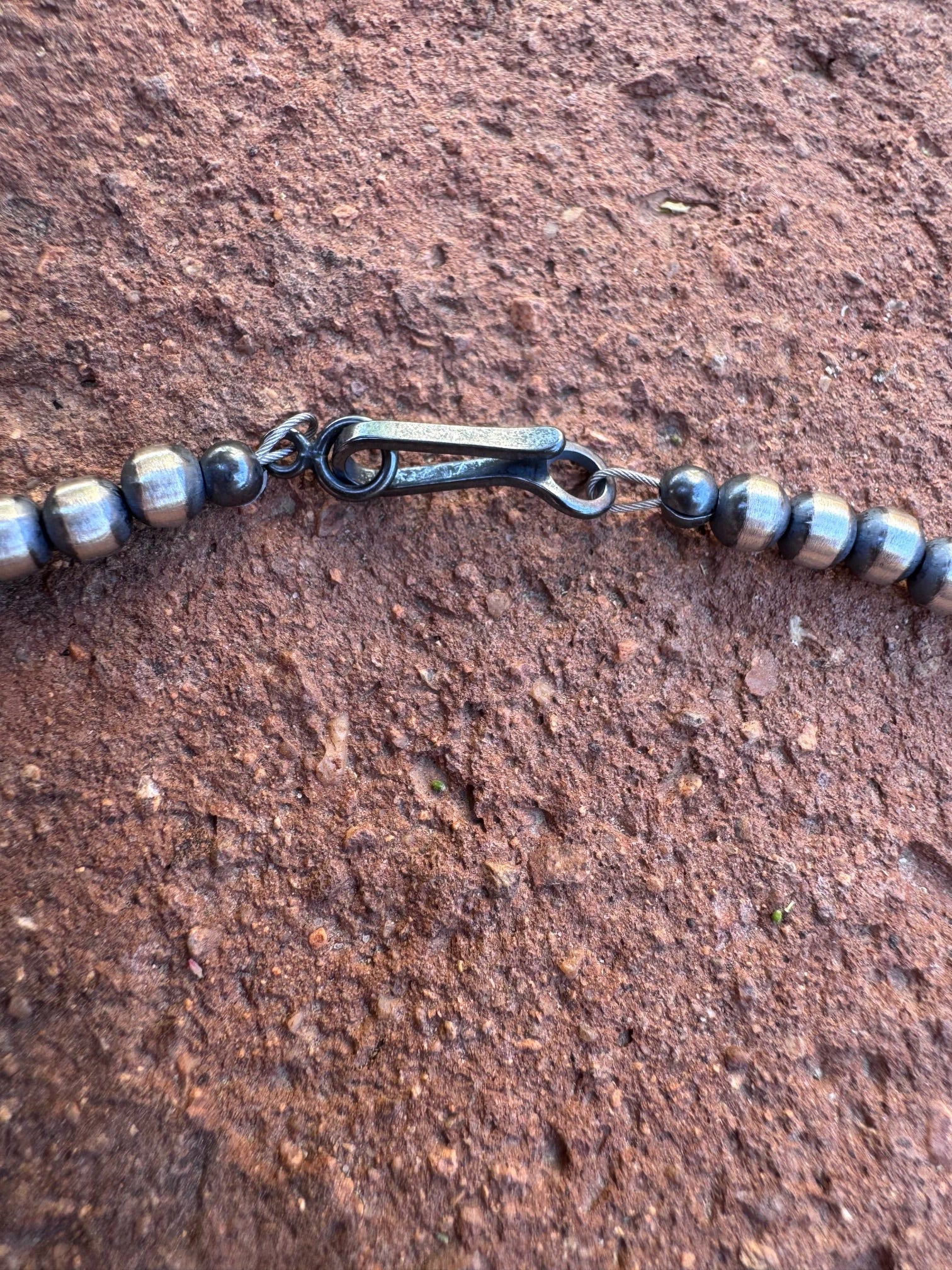 Handcrafted Sterling Silver Pearl & Black Onyx 4-6mm Beaded 22" Necklace