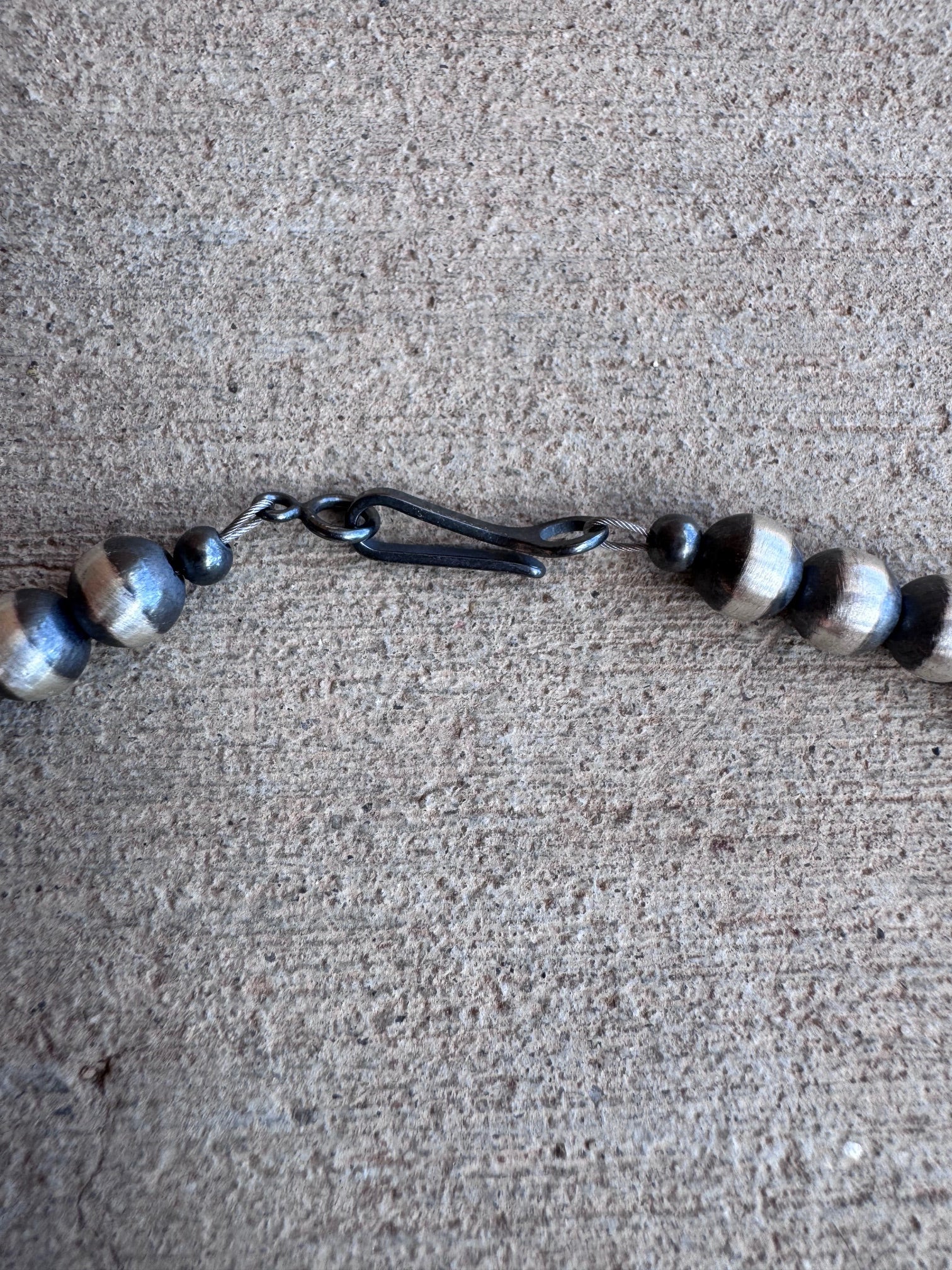 Handcrafted Sterling Silver Pearl & Black Onyx 6mm Beaded 20" Necklace