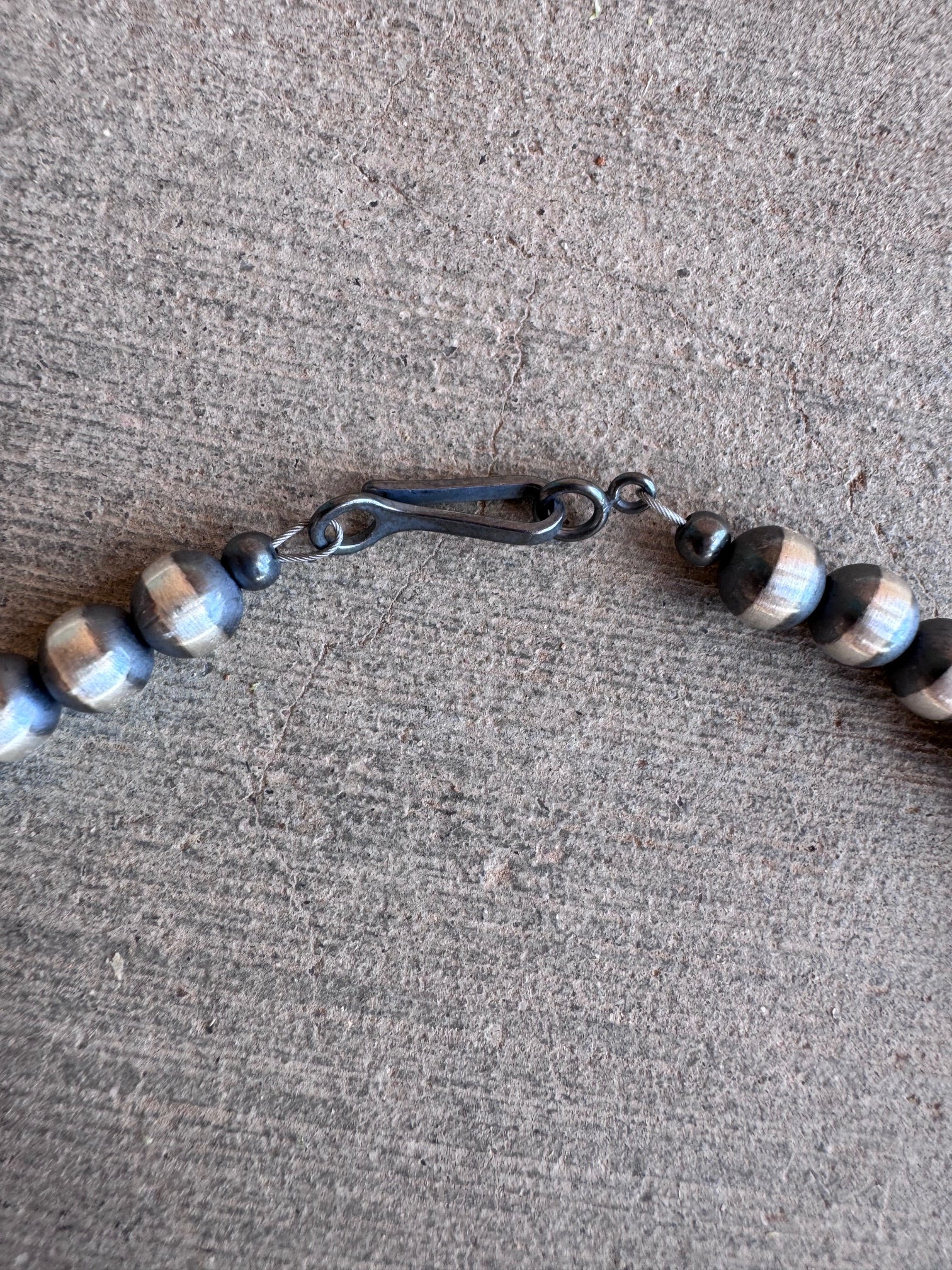Handcrafted Sterling Silver Pearl & Black Onyx 6mm Beaded 20" Necklace