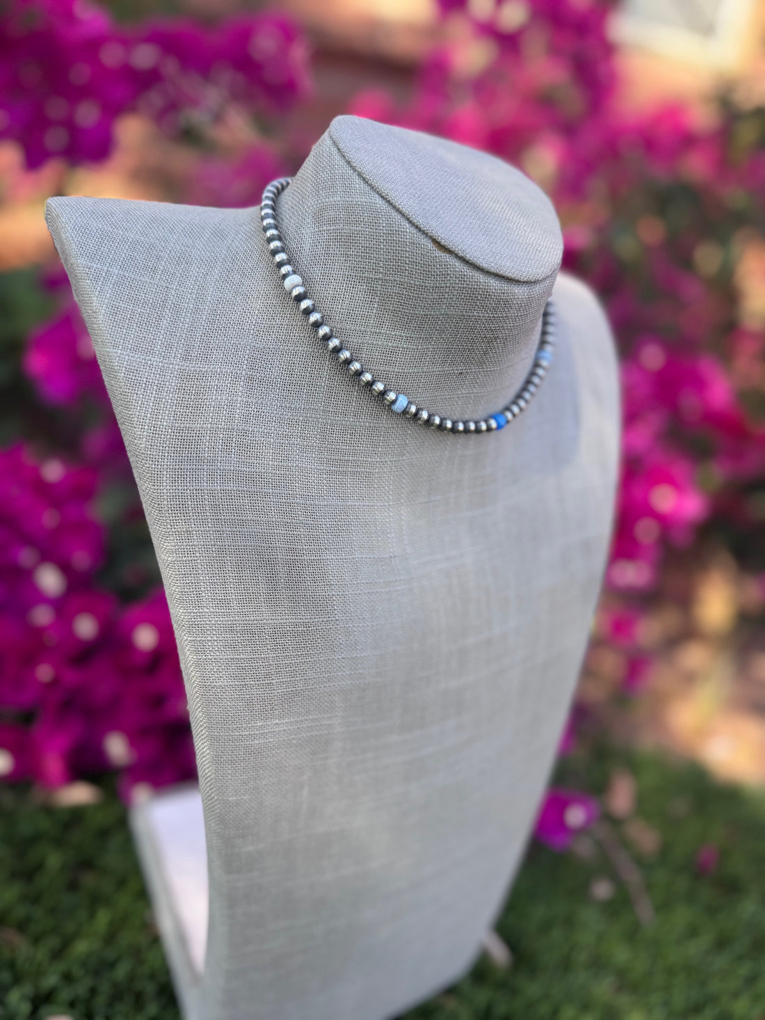 Handcrafted Fire Opal Collection & Sterling Silver Pearl Beaded 5mm Necklace 14"