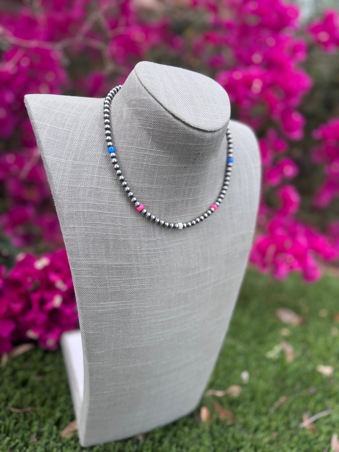 Handcrafted Fire Opal Collection & Sterling Silver Pearl Beaded 5mm Necklace 16"