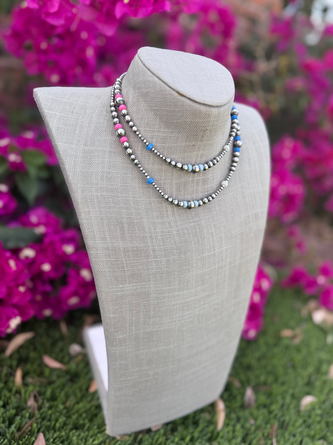 Handcrafted Fire Opal Collection & Sterling Silver Pearl 3-8mm Beaded Necklace