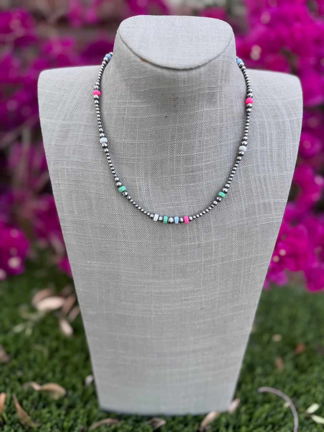 Handcrafted Fire Opal Collection & Sterling Silver Pearl 3-6mm Beaded Necklace 18"