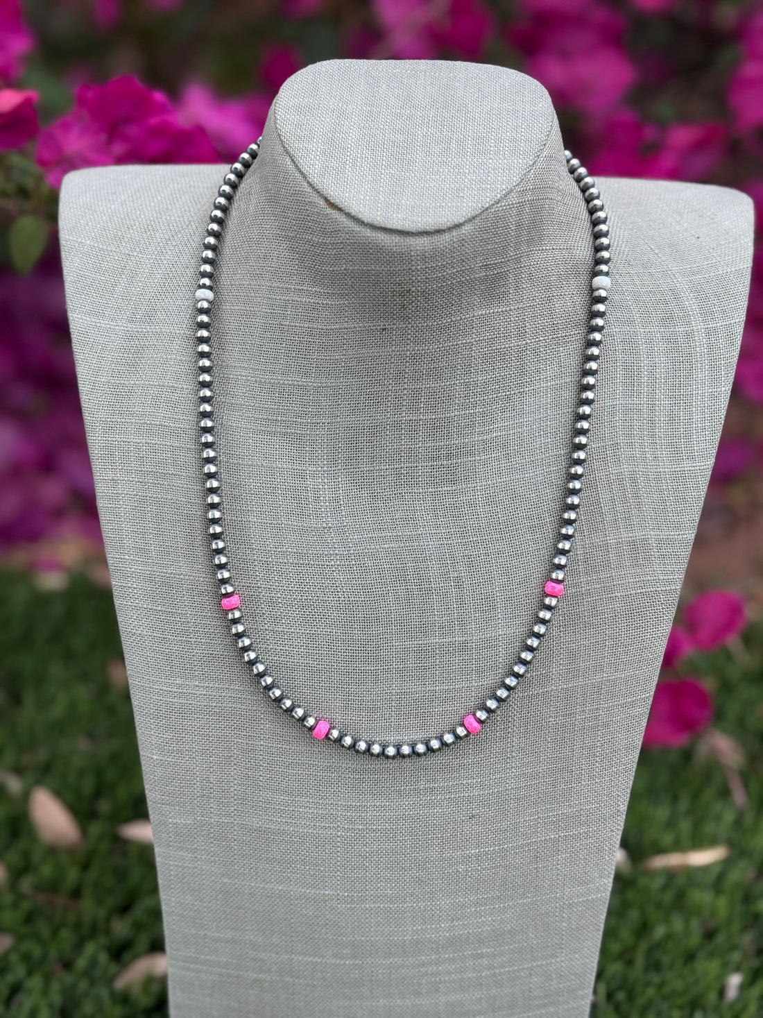 Handcrafted Fire Opal Collection & Sterling Silver Pearl Beaded 5mm Necklace 22"